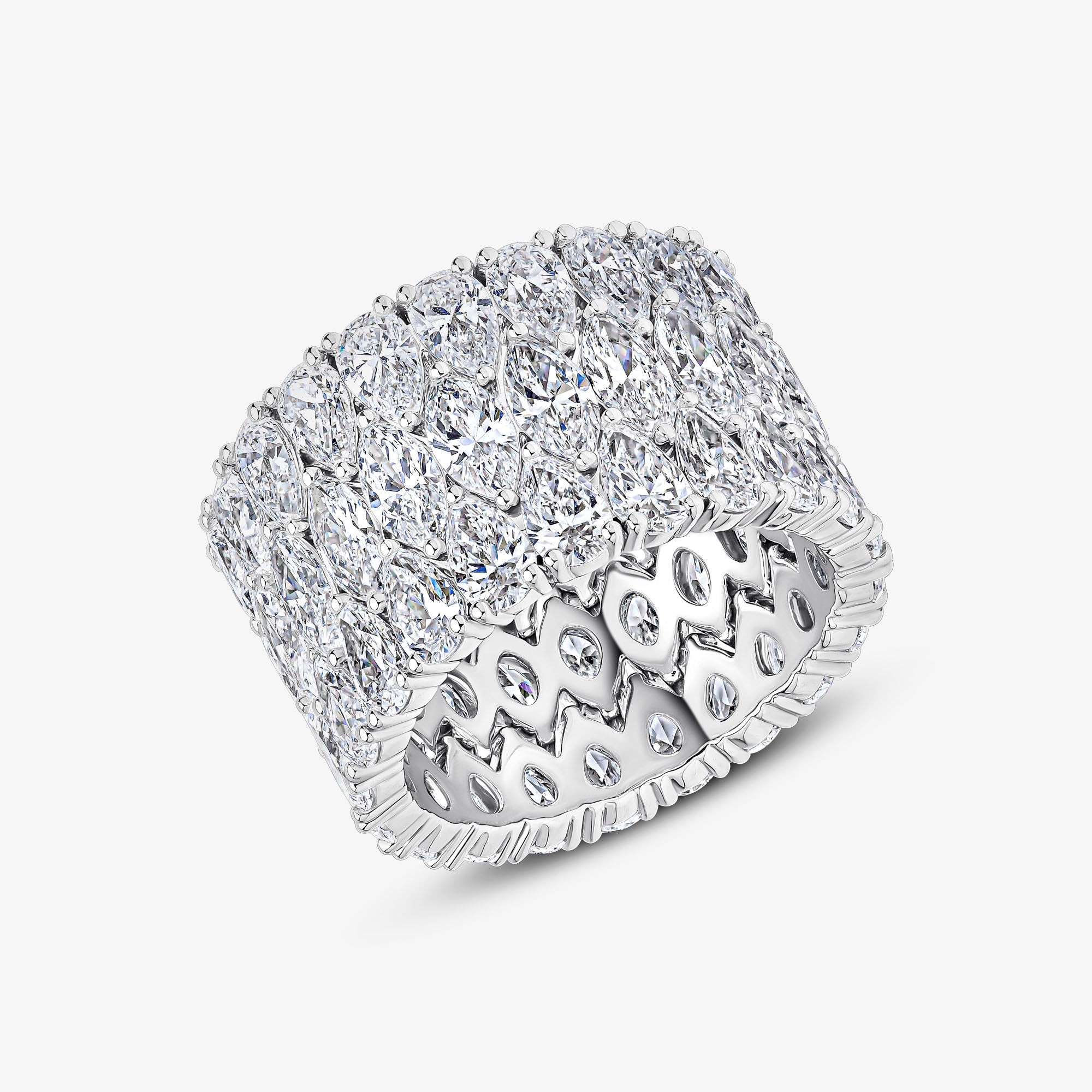 Bague multi-gemmes marquise et poire