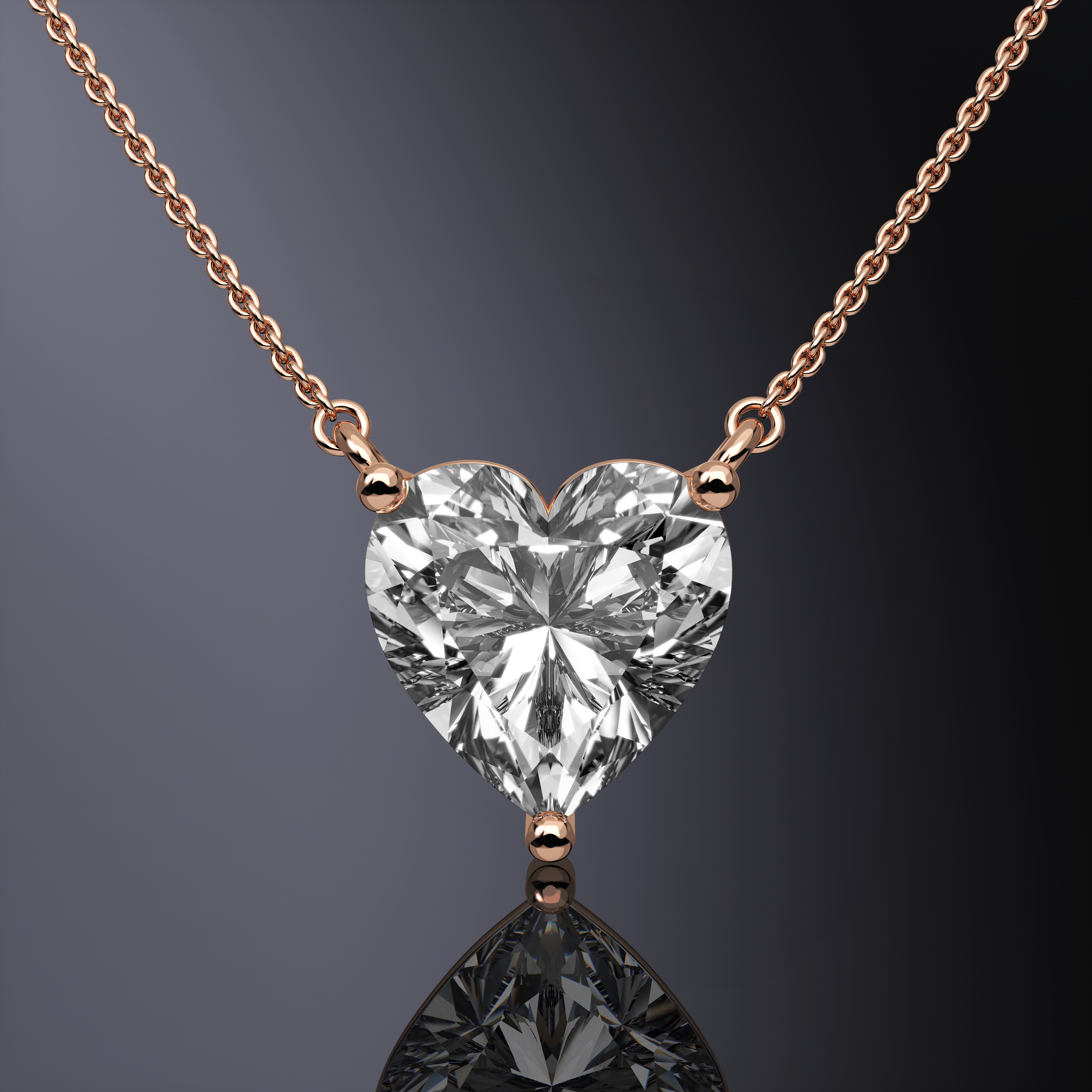 Heart Shape Prong Set Pendant
