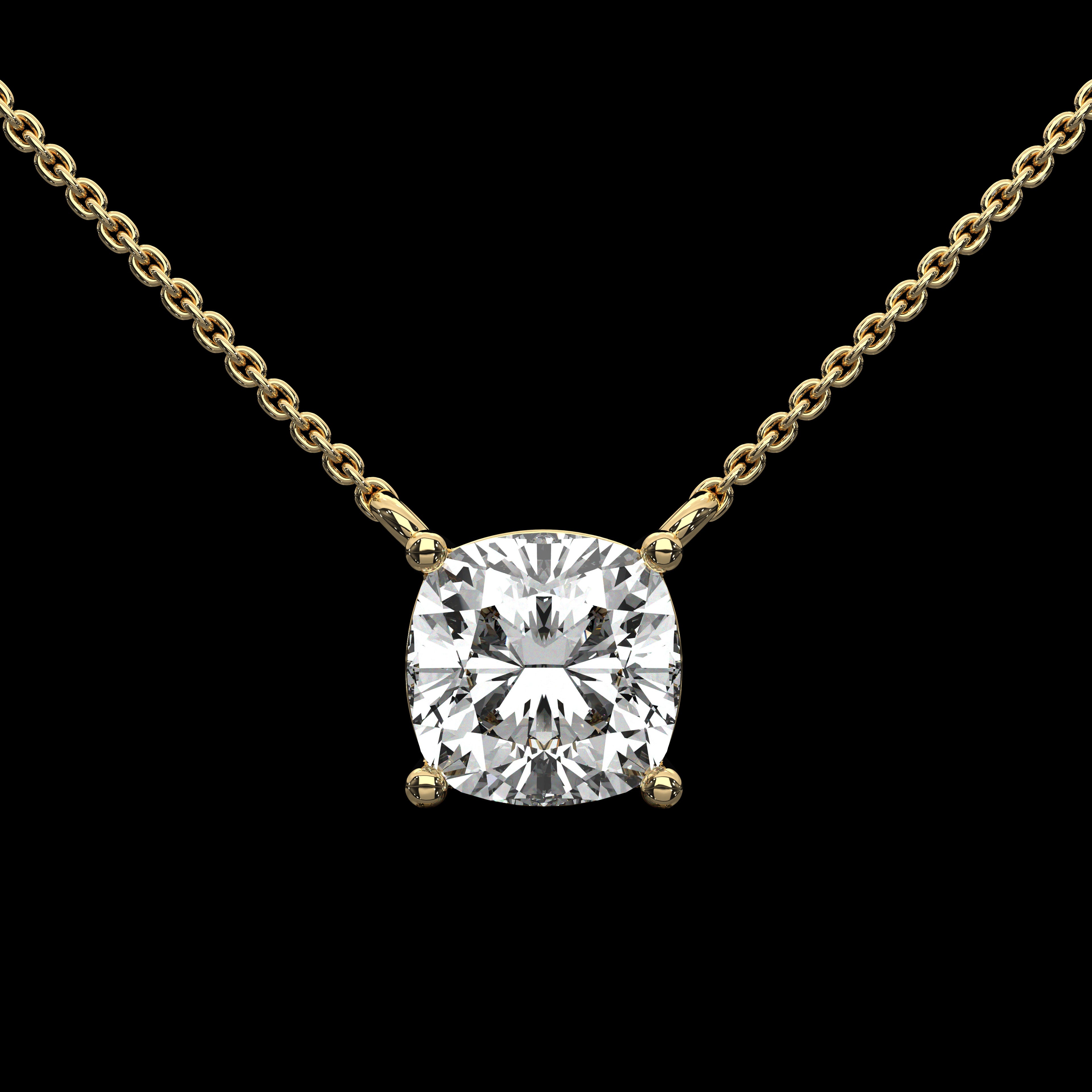 Cushion Cut Prong Set Pendant