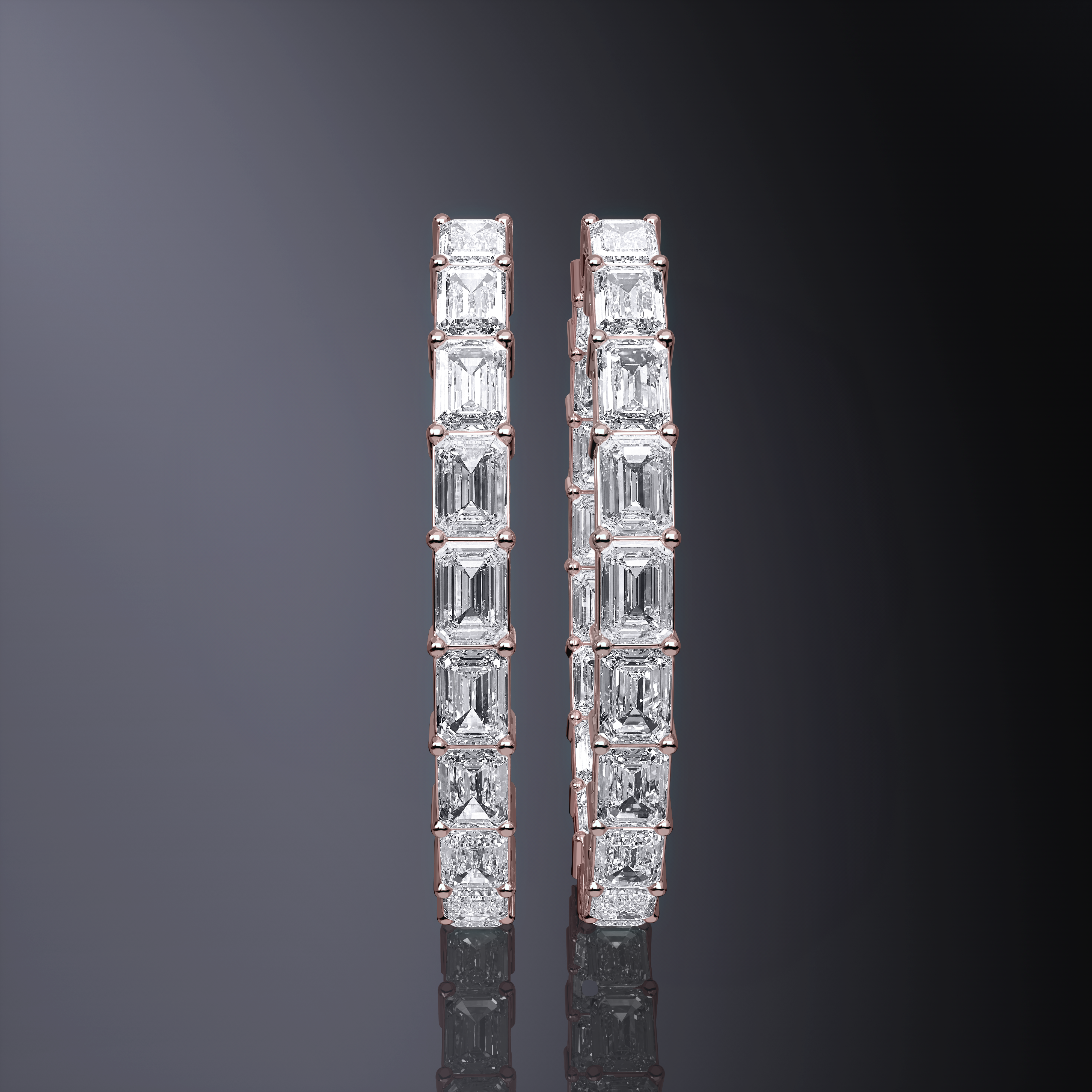 Emerald Cut Hoops