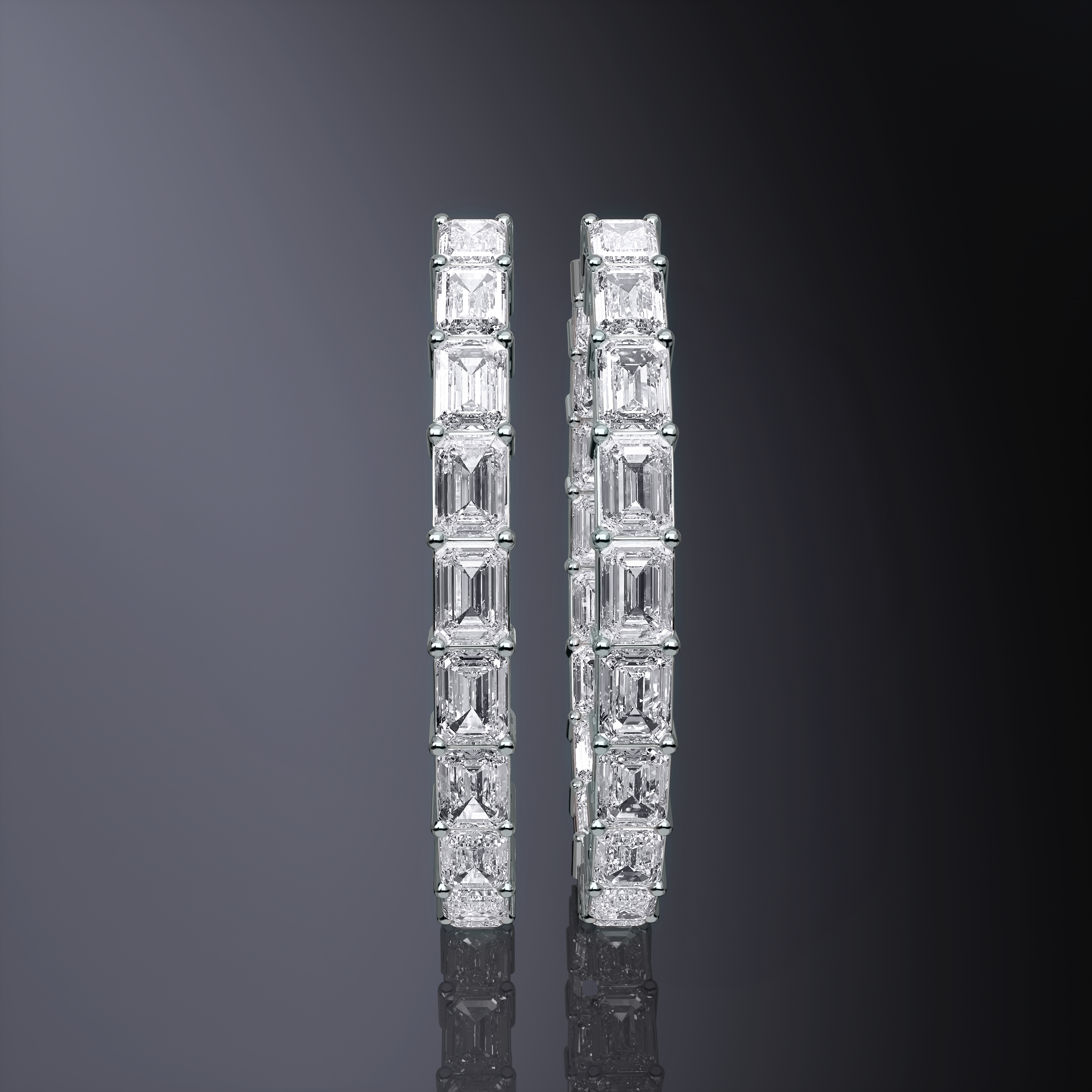 Emerald Cut Hoops