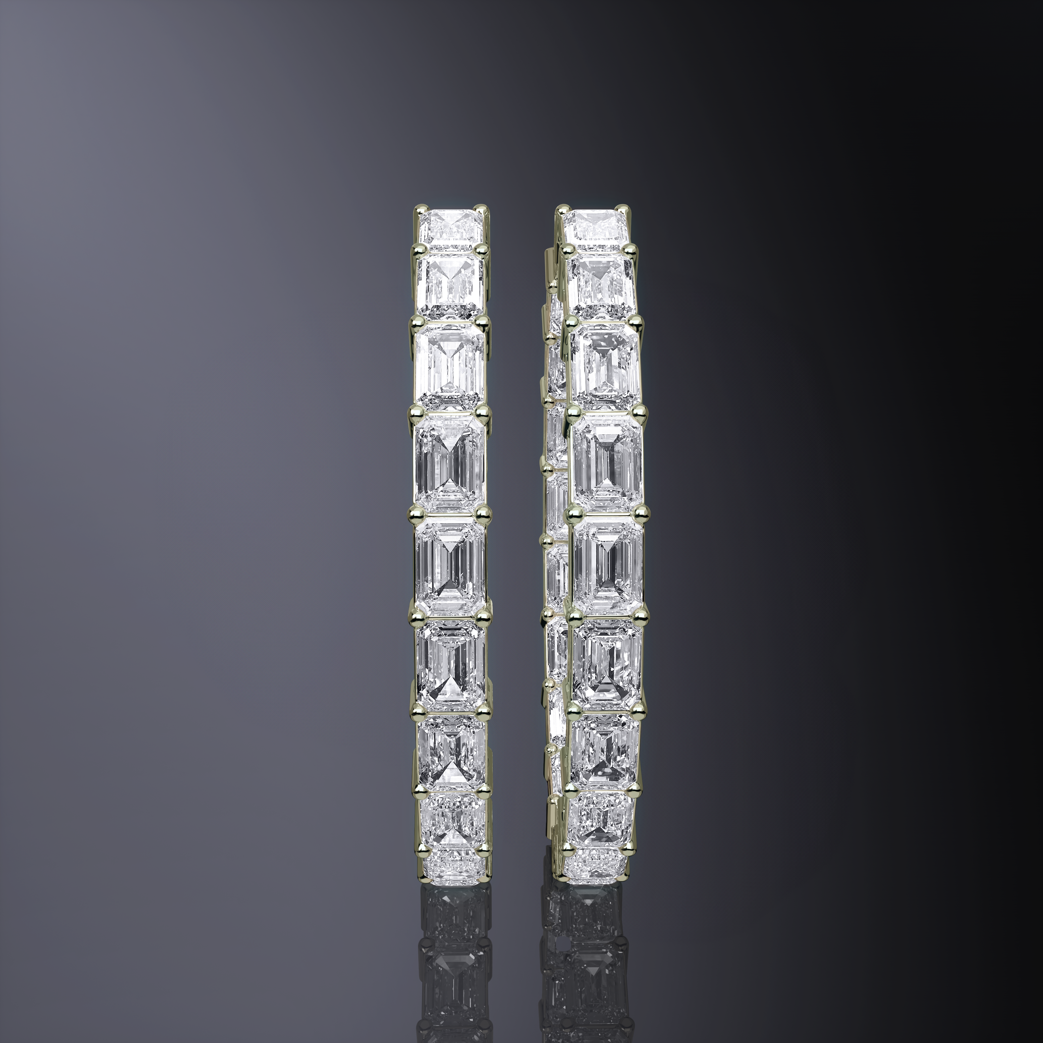 Emerald Cut Hoops