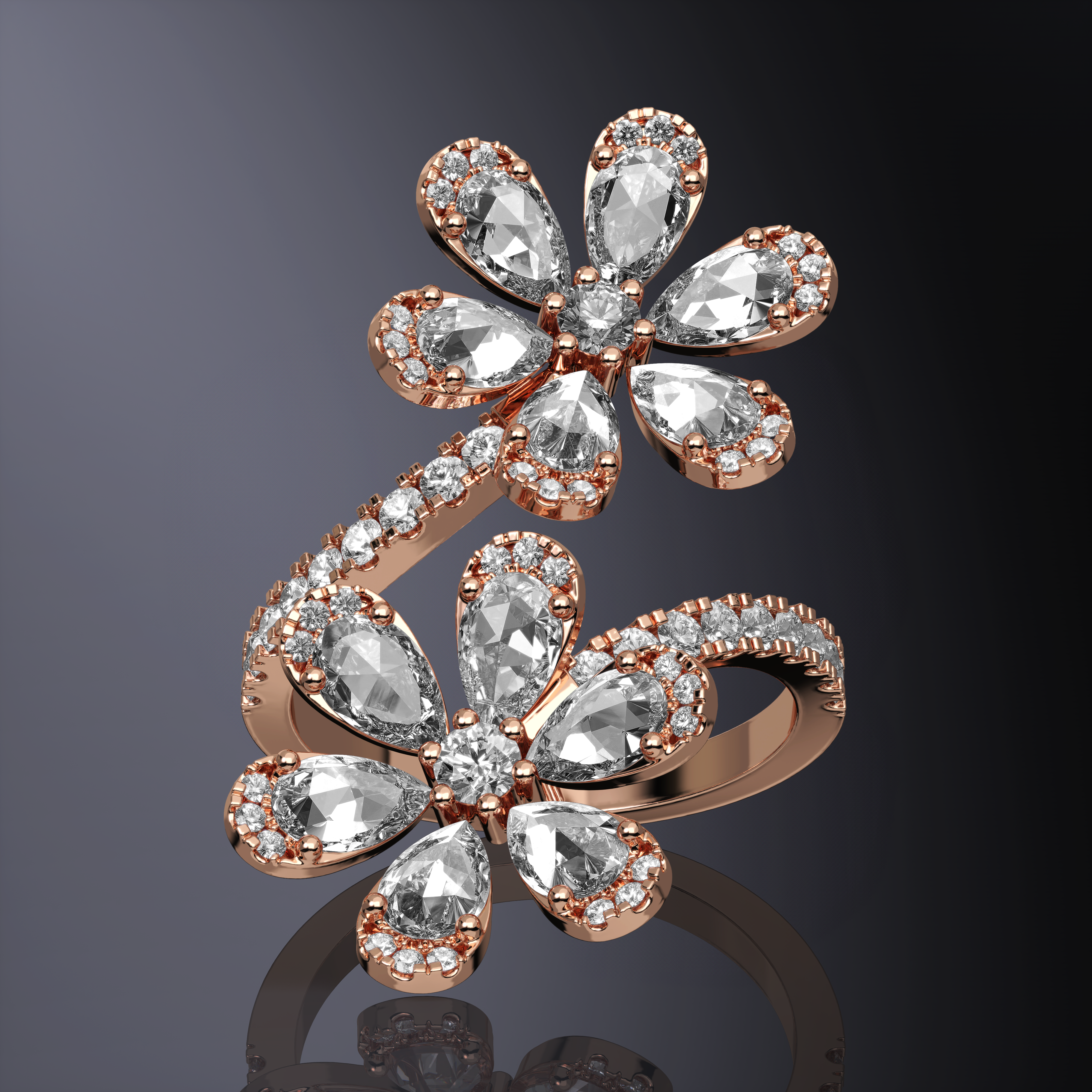 Double Daisy Ring