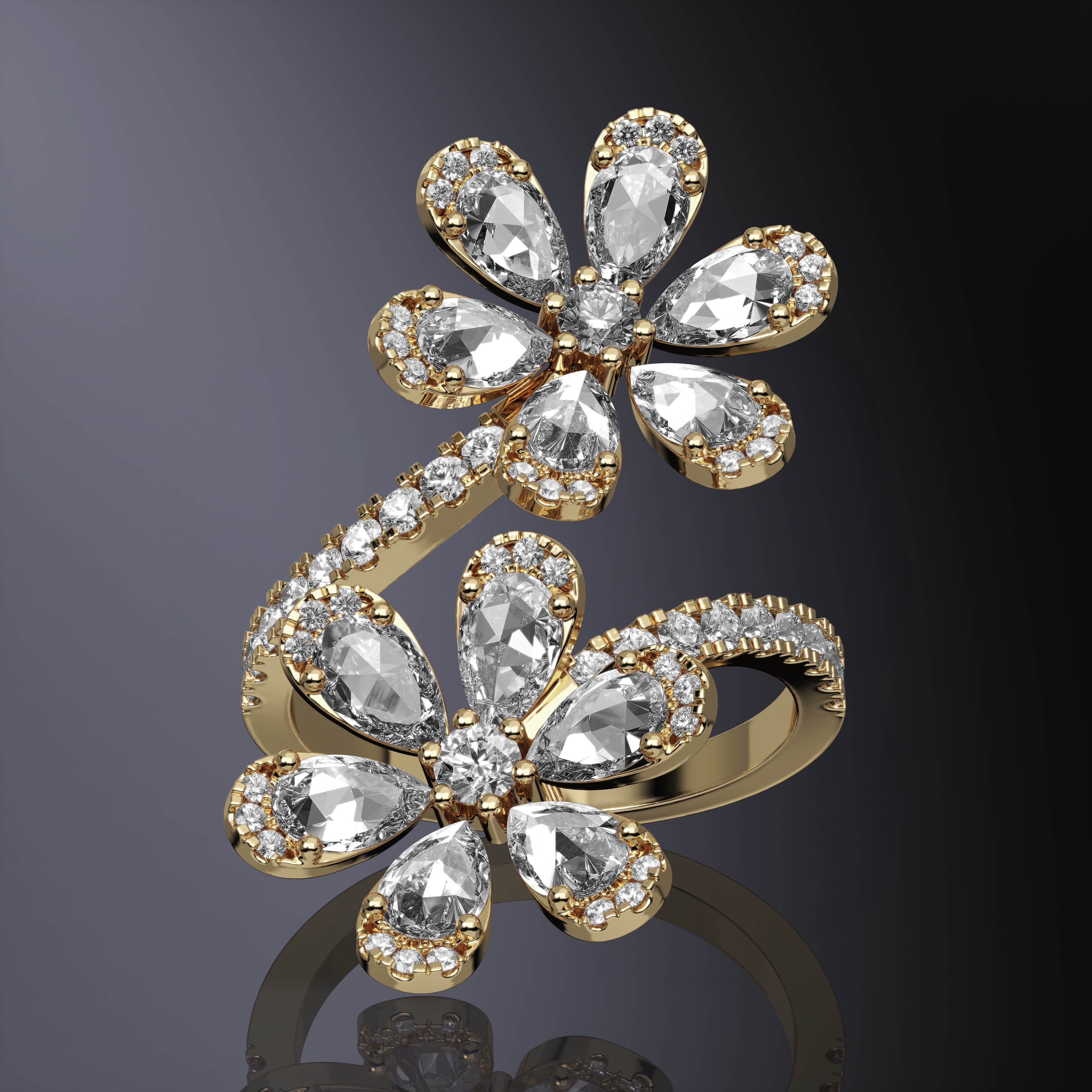Double Daisy Ring
