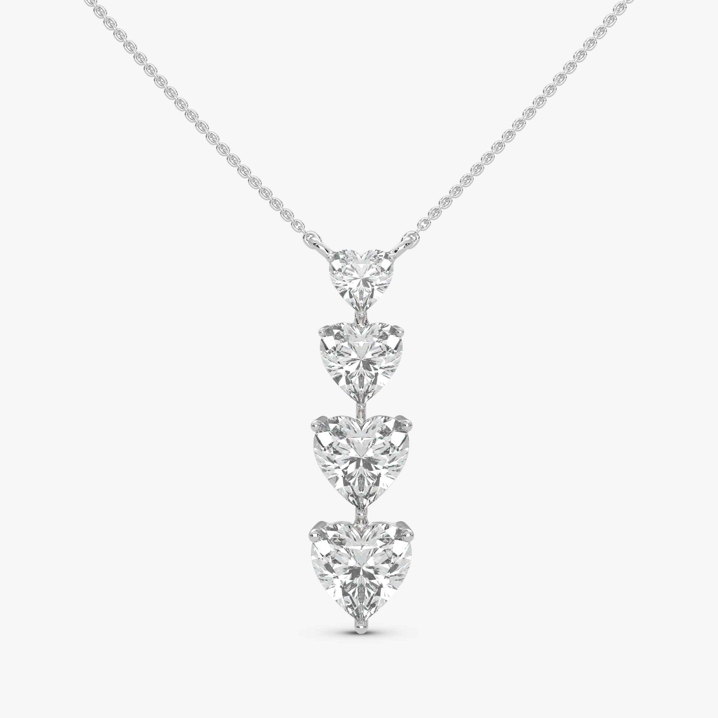 Four Stone Heart Pendant