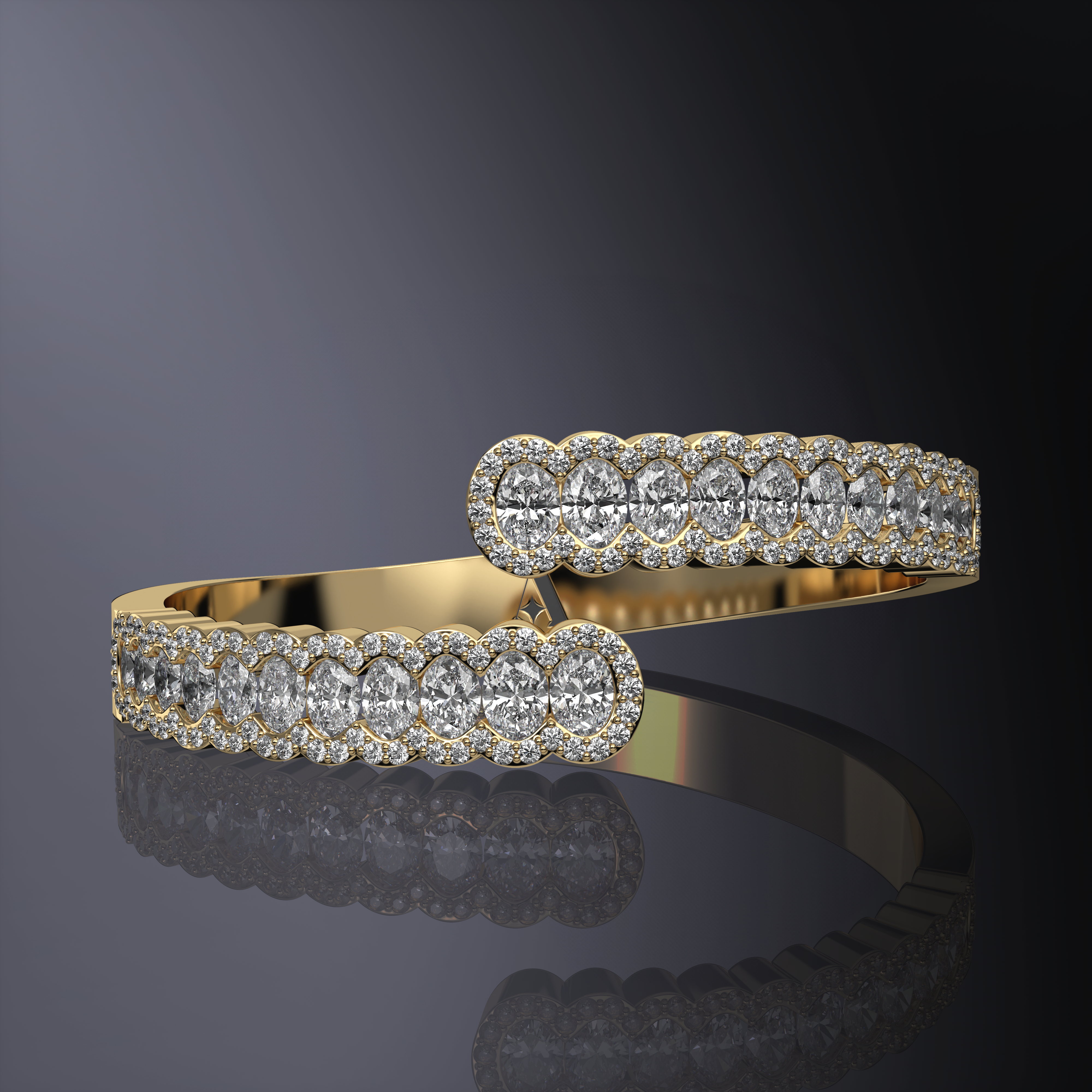 Oval Cut Bangle