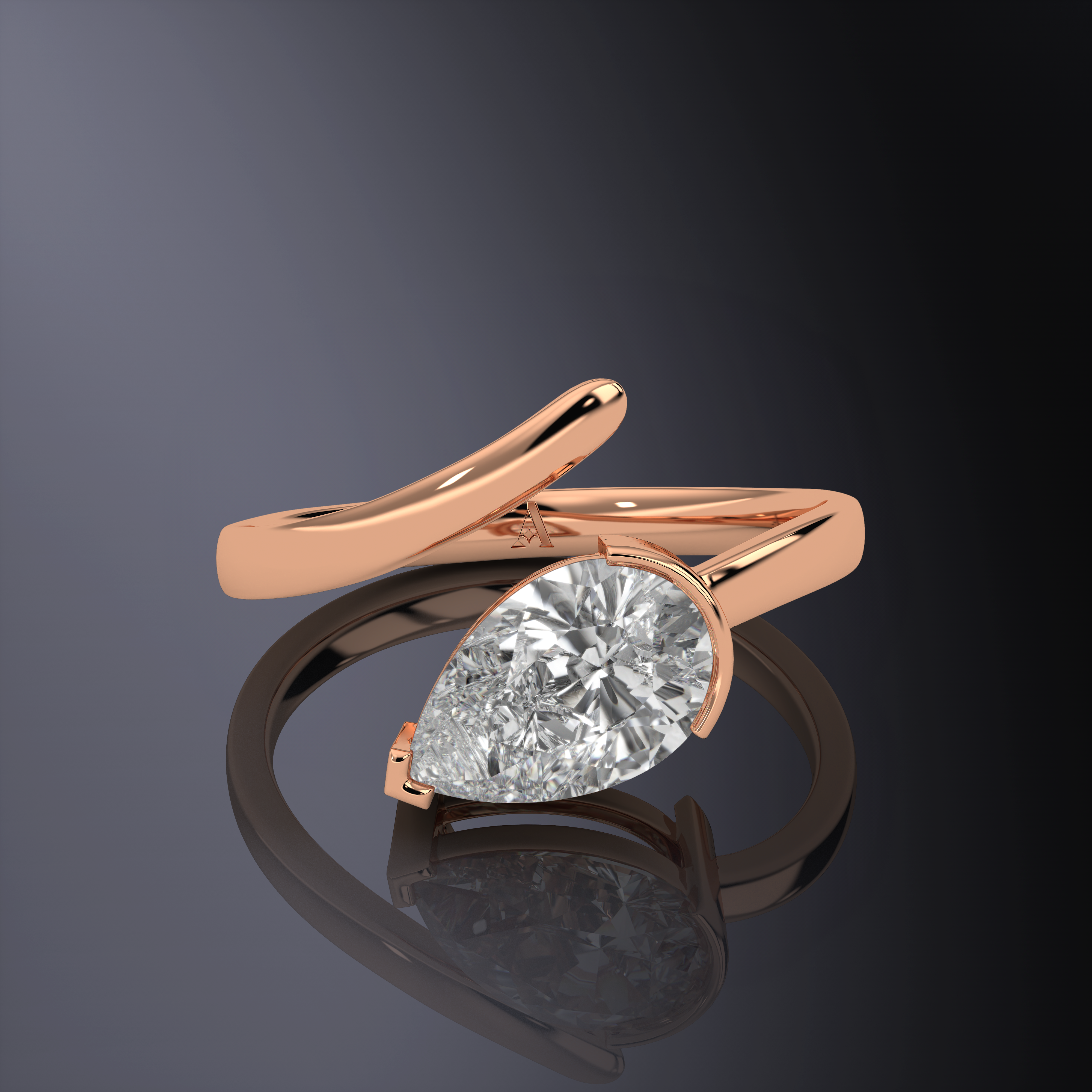 Pear Cut Diamond Ring