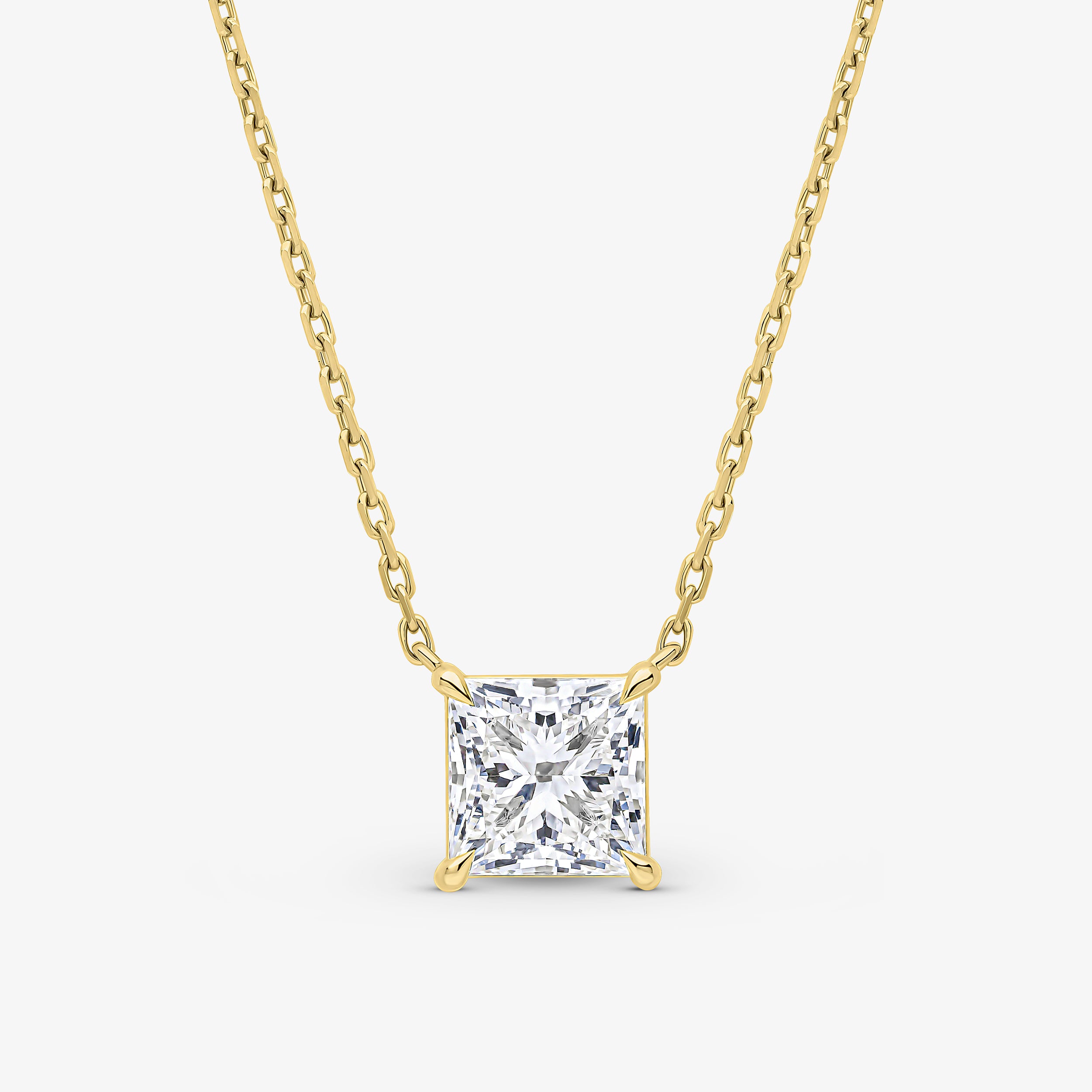 Princess Cut Prong Set Pendant