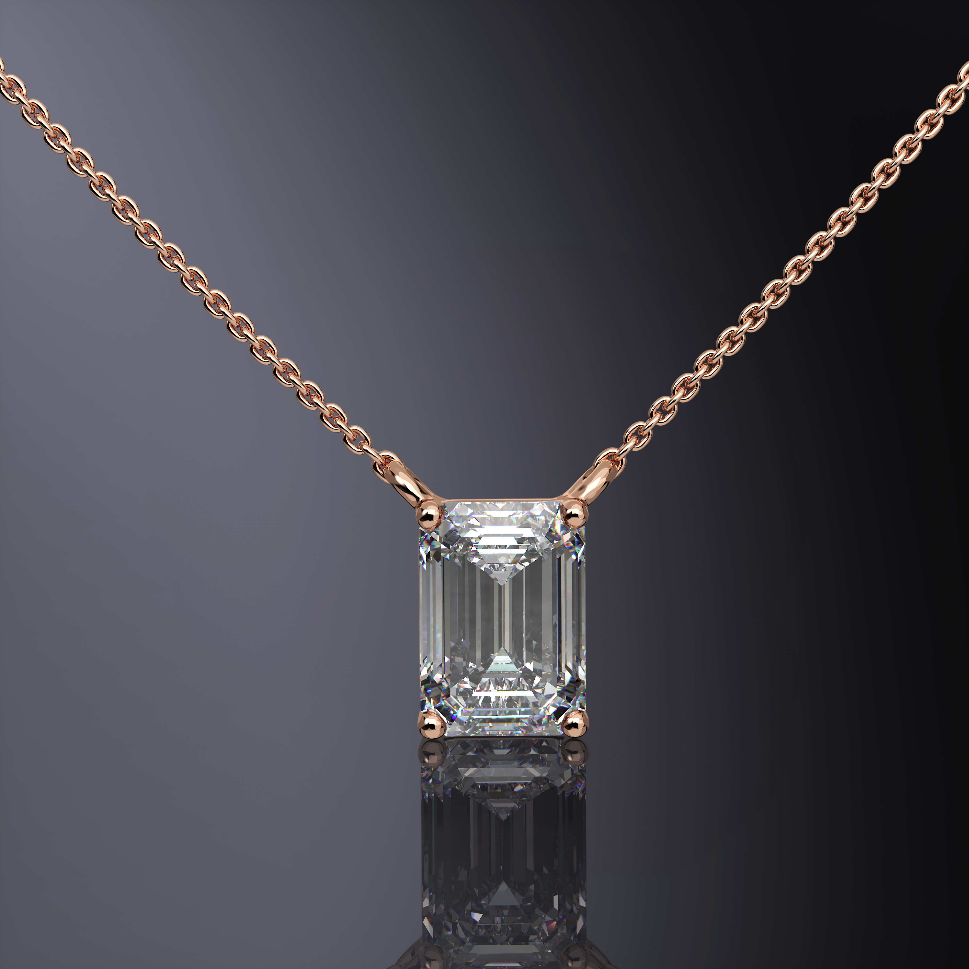 Radiant Cut Prong Set Pendant