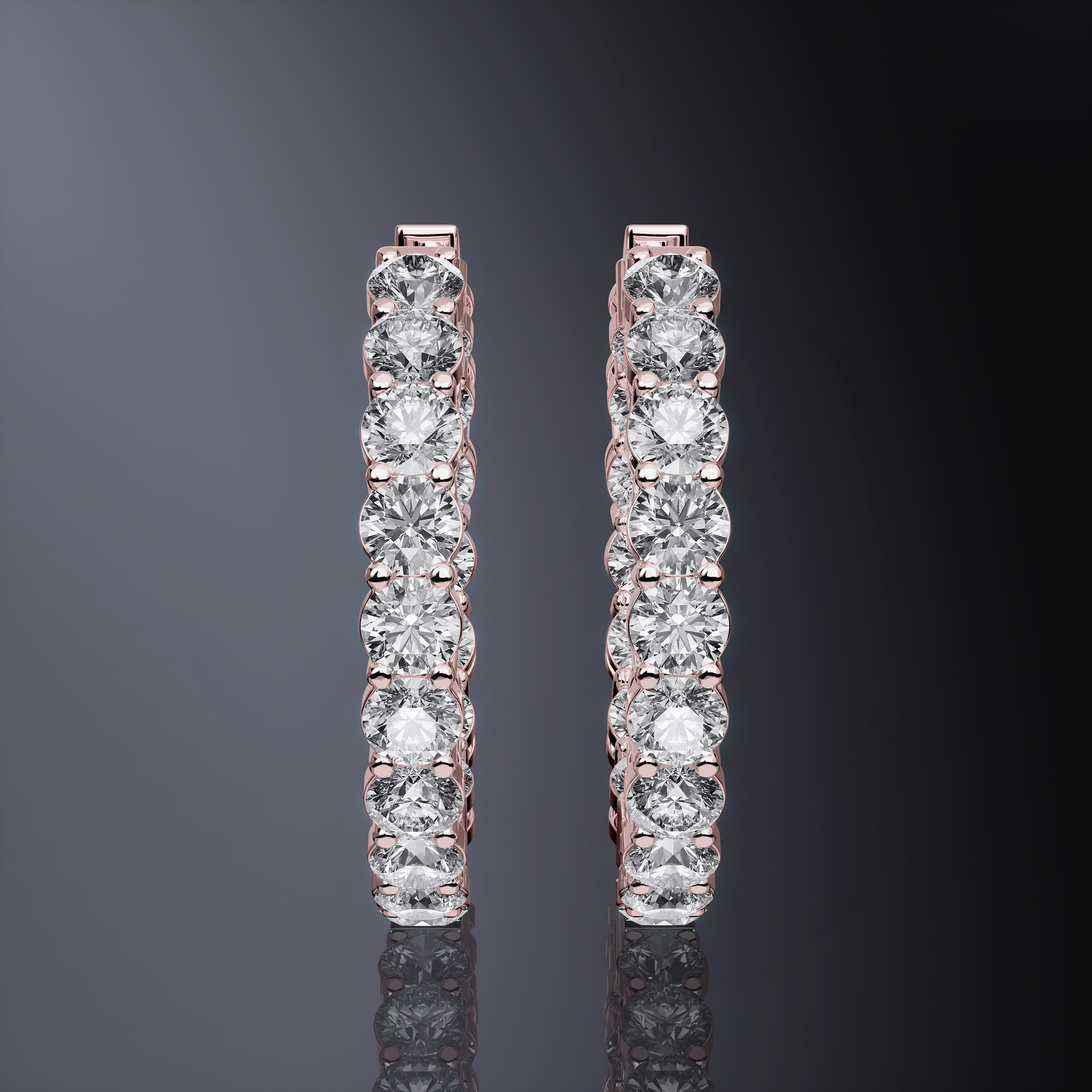 Round Brilliant Cut Hoops