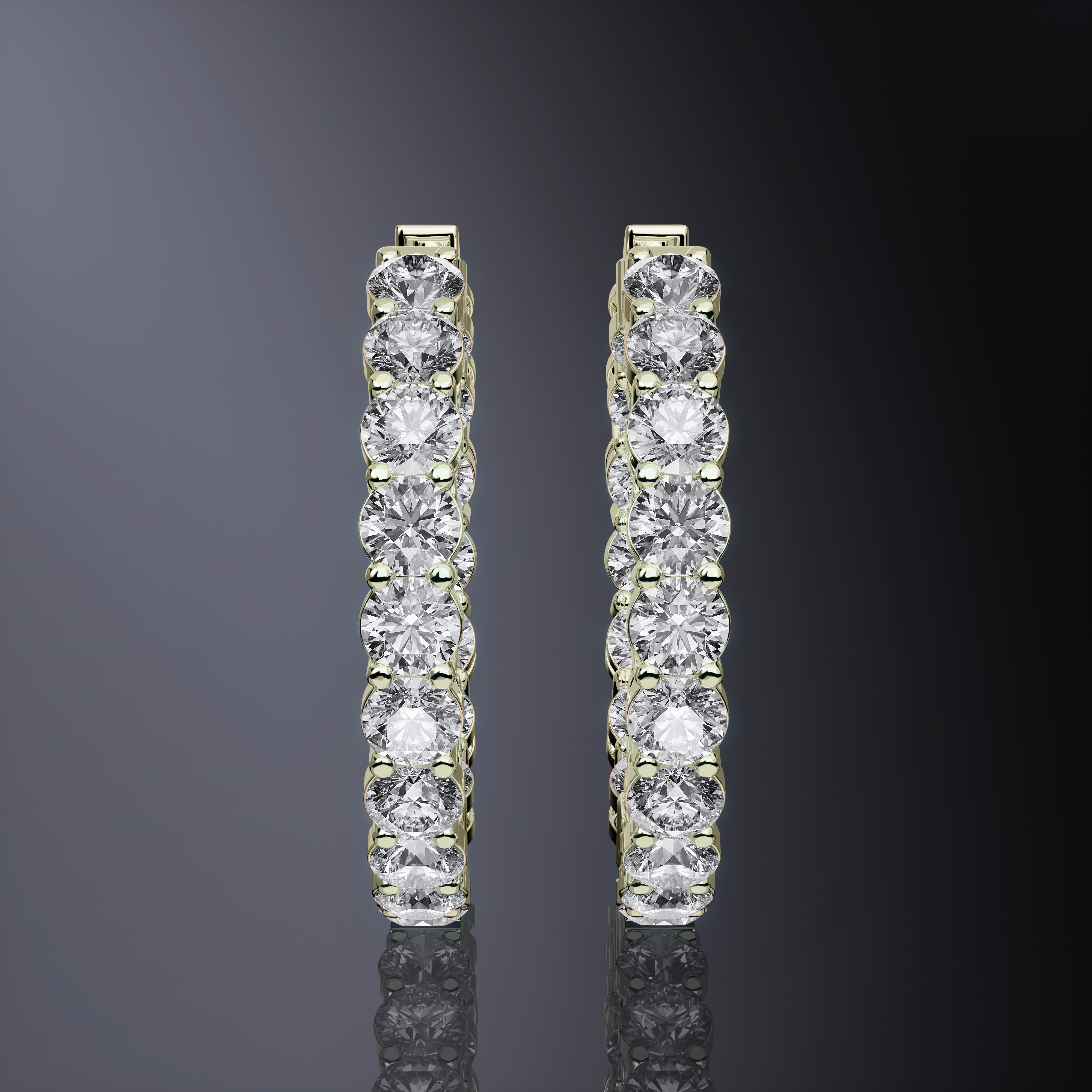 Round Brilliant Cut Hoops