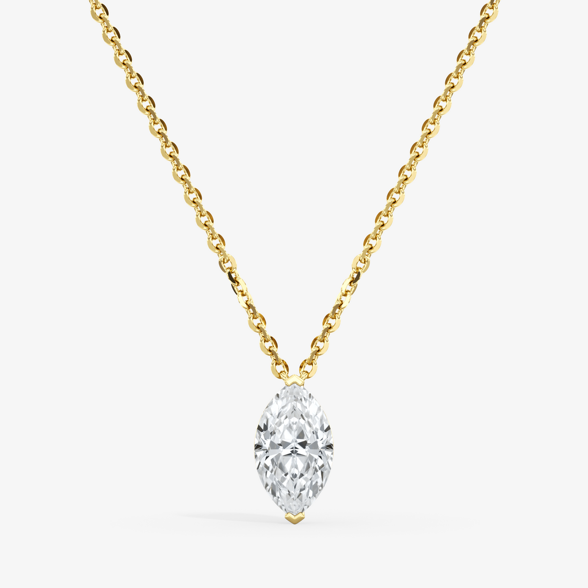 Marquise Cut North / South Pendant Yellow Gold 30