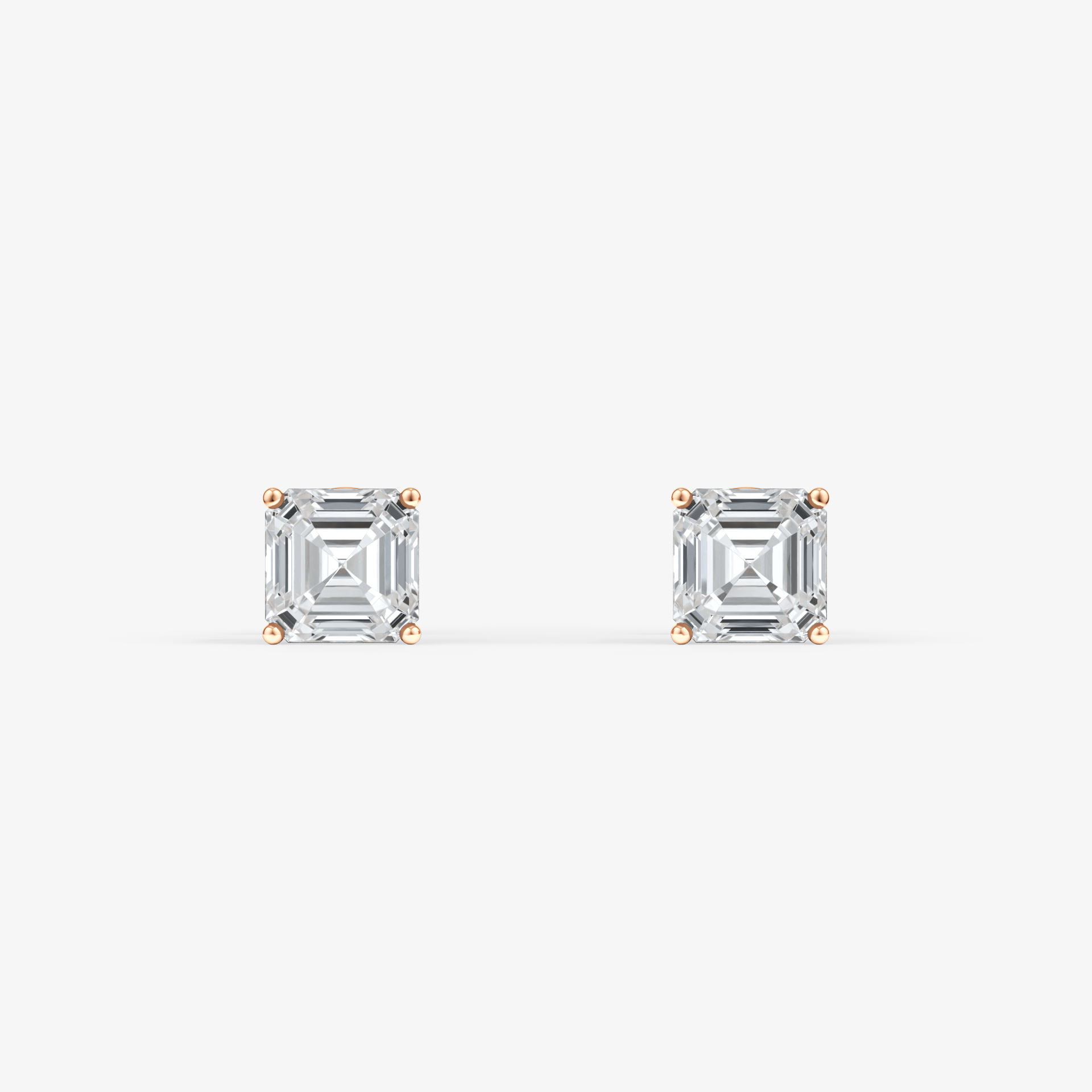 Square Emerald Cut Studs 17