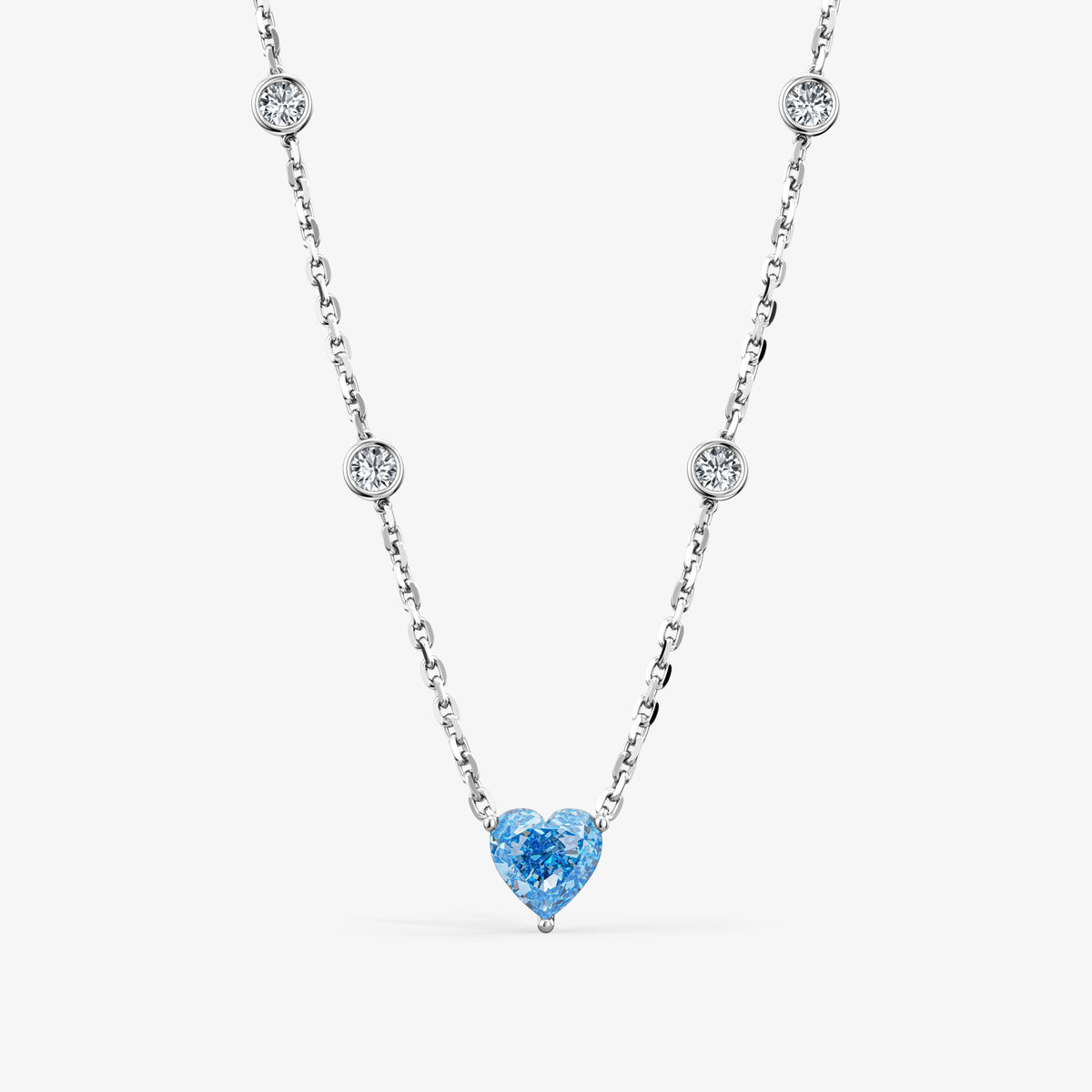 Blue Diamond Heart Pendant 1