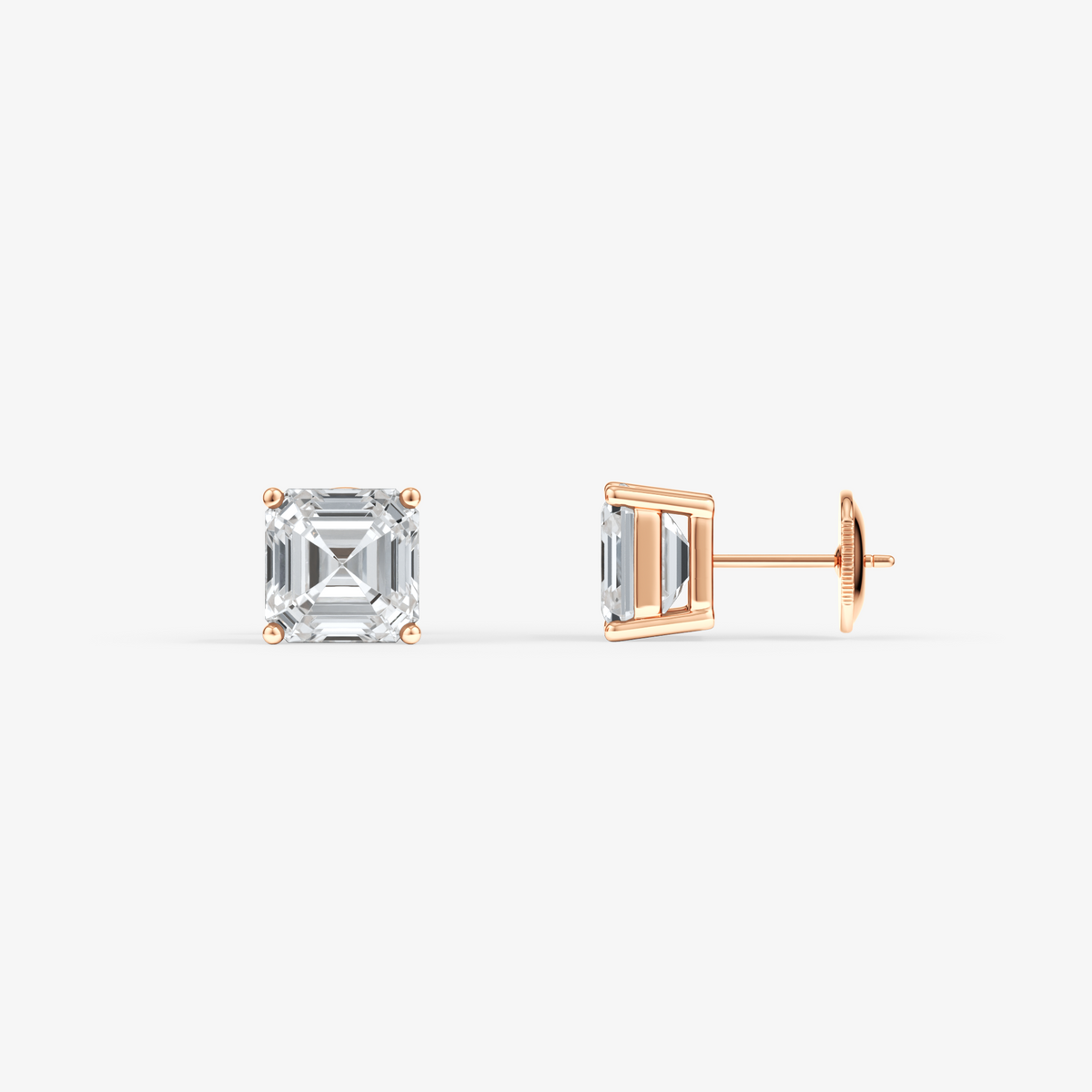 Square Emerald Cut Studs 16