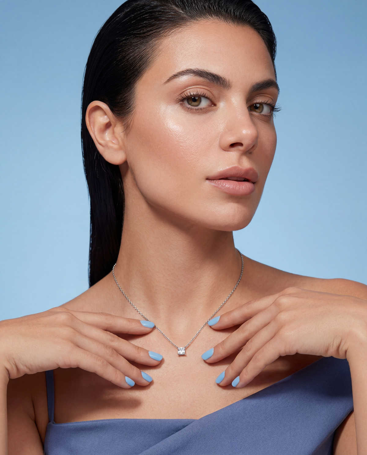 Princess Cut Prong Set Pendant