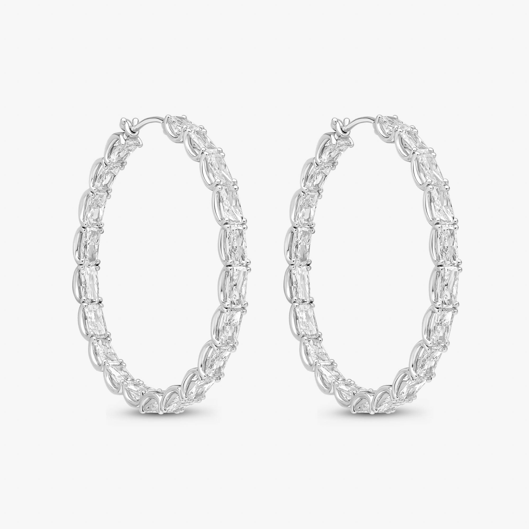 Radiant Cut Hoops Earrings 1