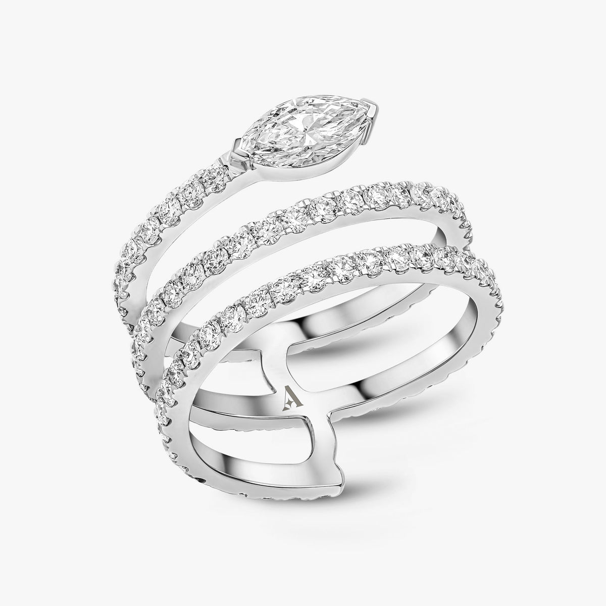Marquise Cut Multi Row Ring 21