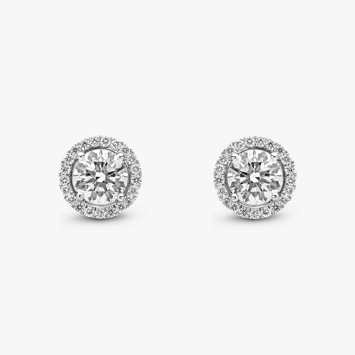 Round Brilliant Cut Halo Studs 20