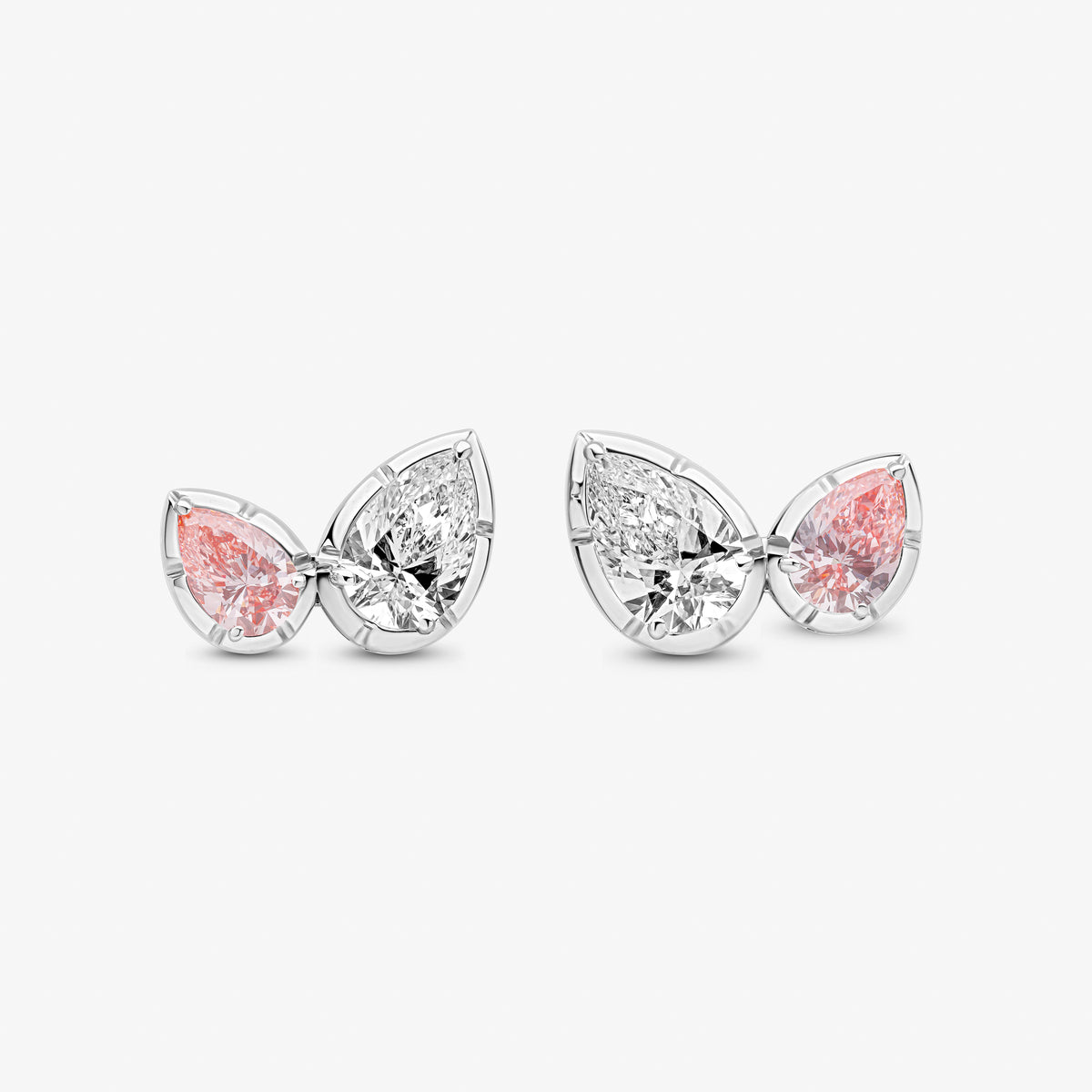 Madison Pink & White Diamond Stud Earrings 6