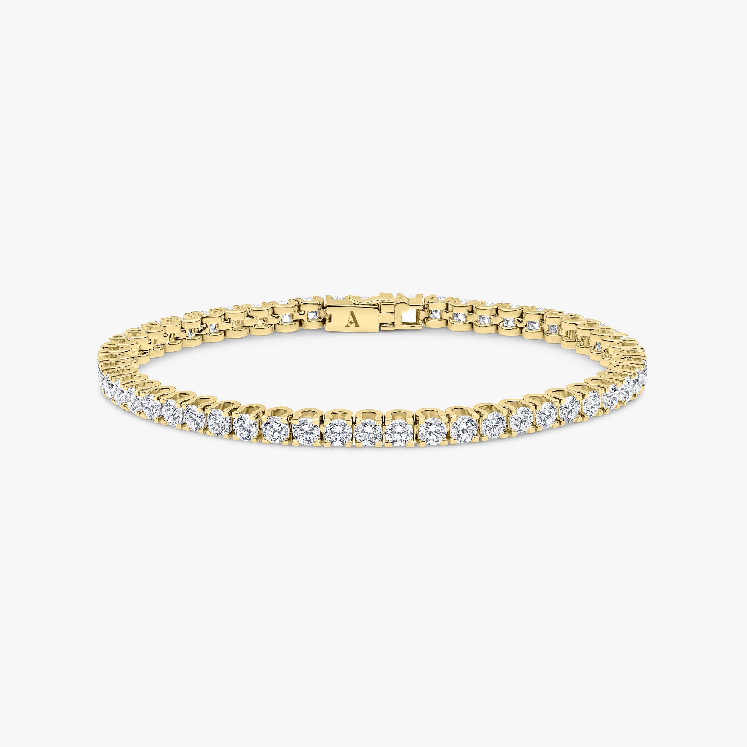 Men's White Gold Tennis Bracelet Round