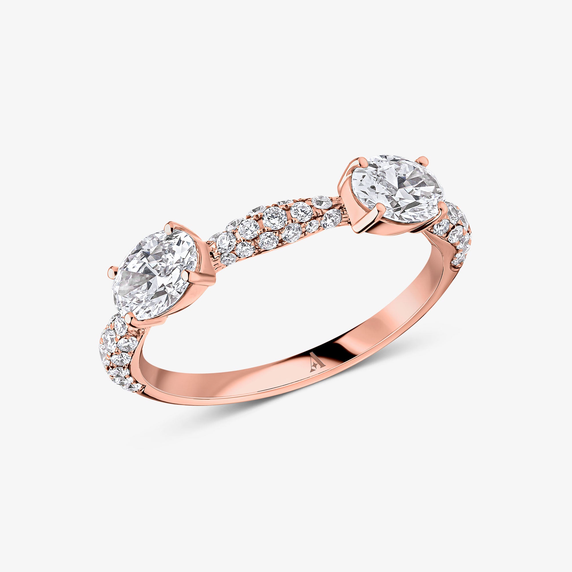 Bague double jonc Roma Double Diamond