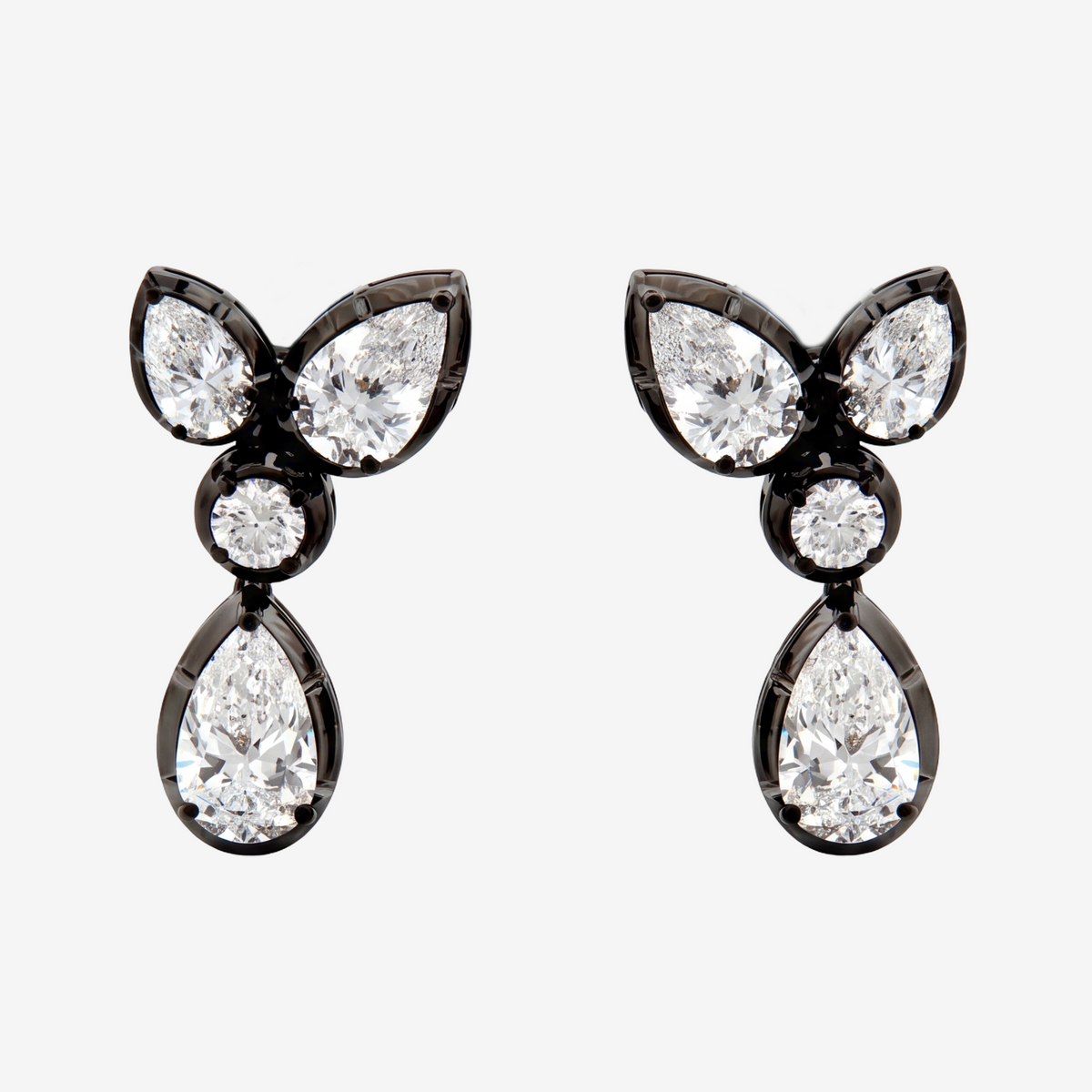Madison Black Gold Diamond Drop Earrings