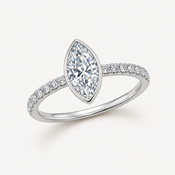Bezel Marquise Diamond Ring