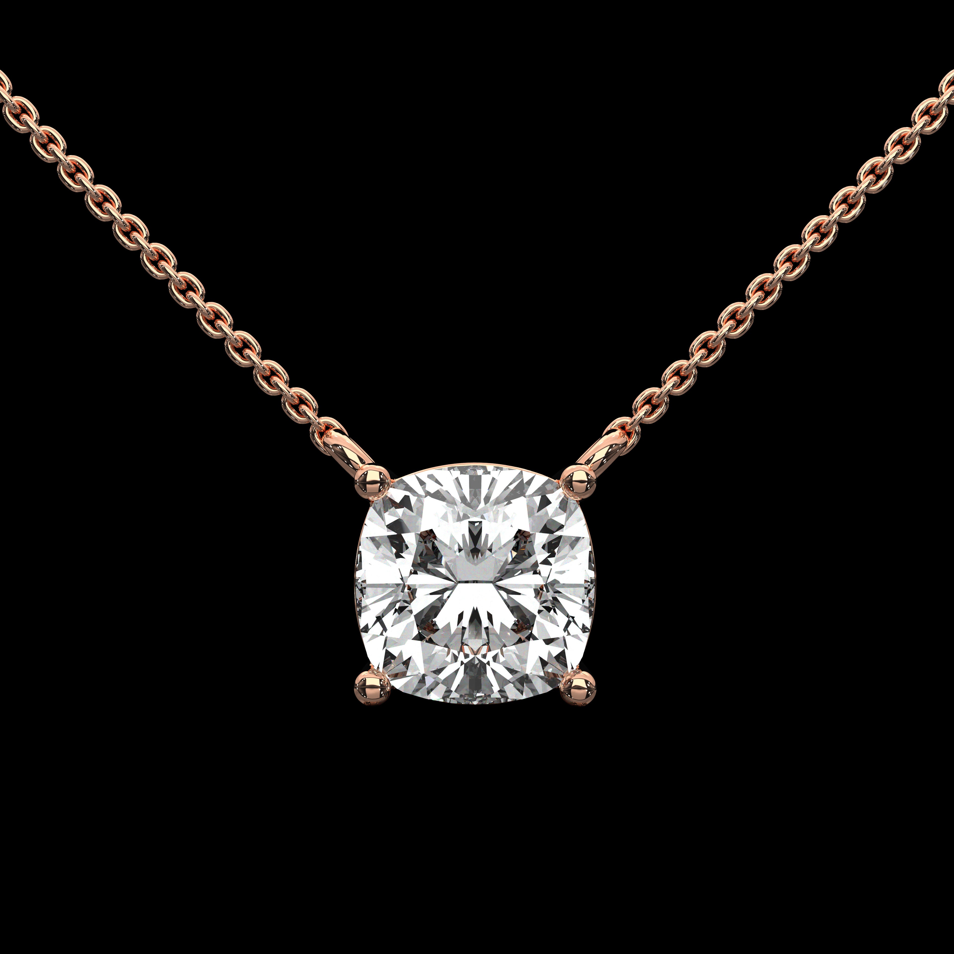 Cushion Cut Prong Set Pendant