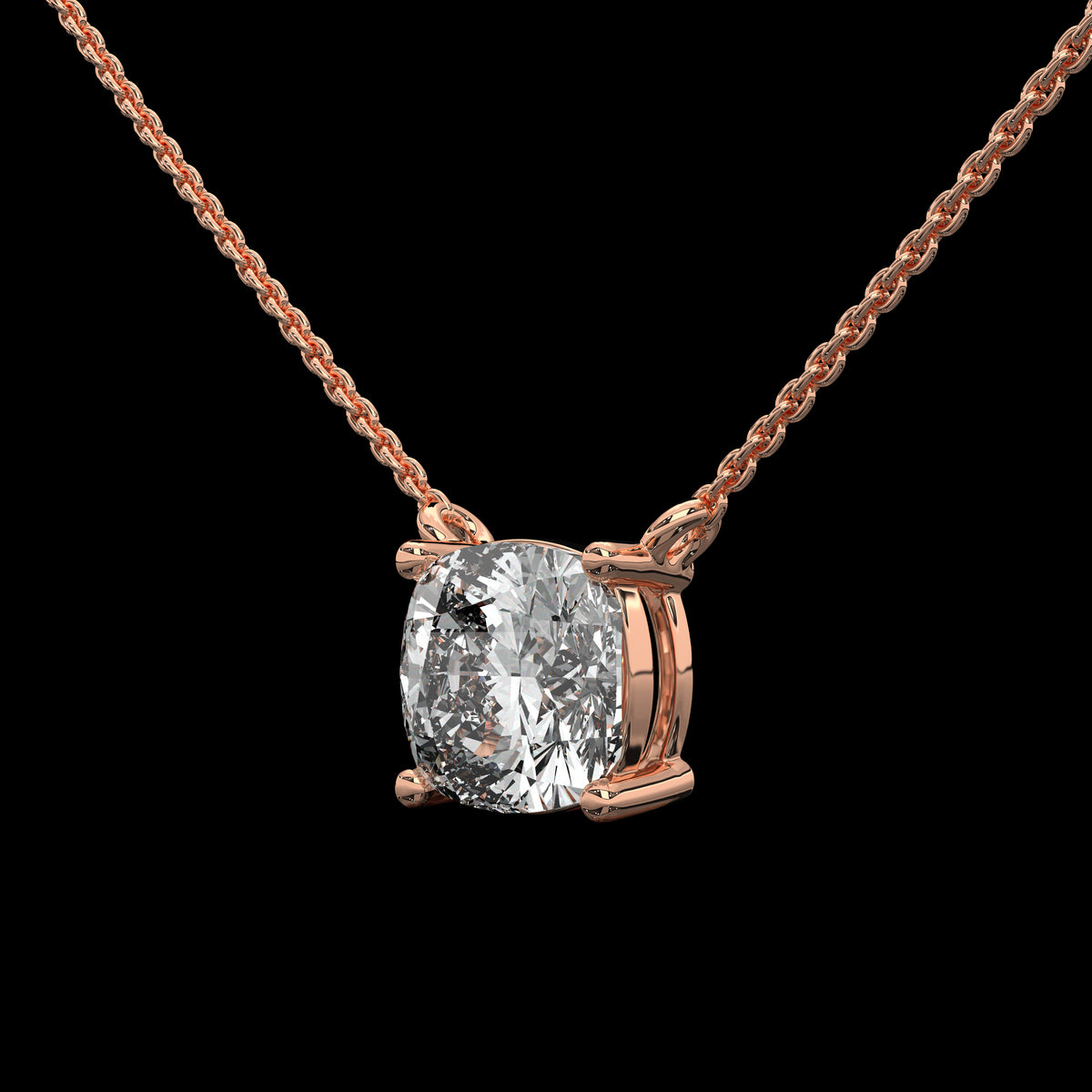 Cushion Cut Prong Set Pendant