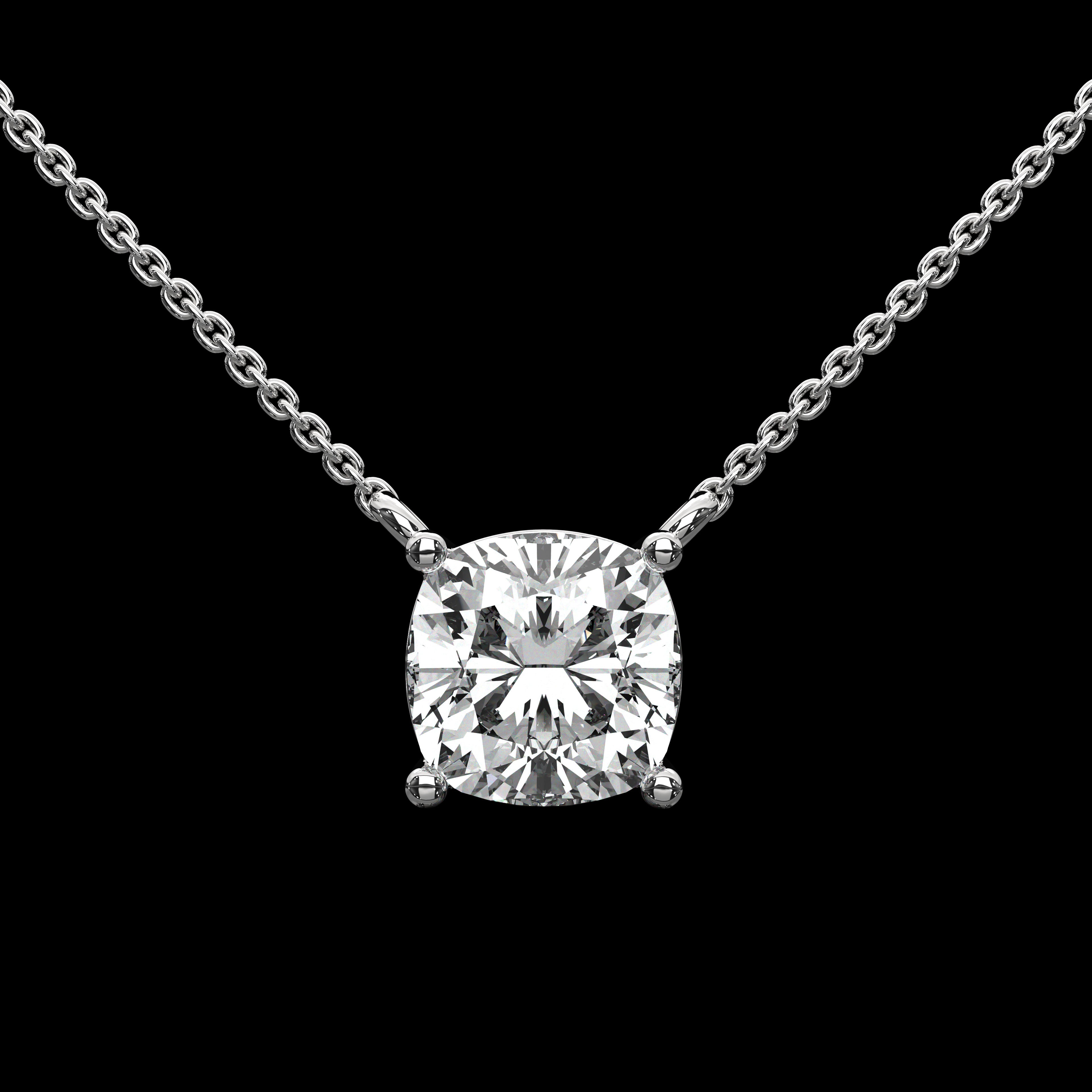 Cushion Cut Prong Set Pendant