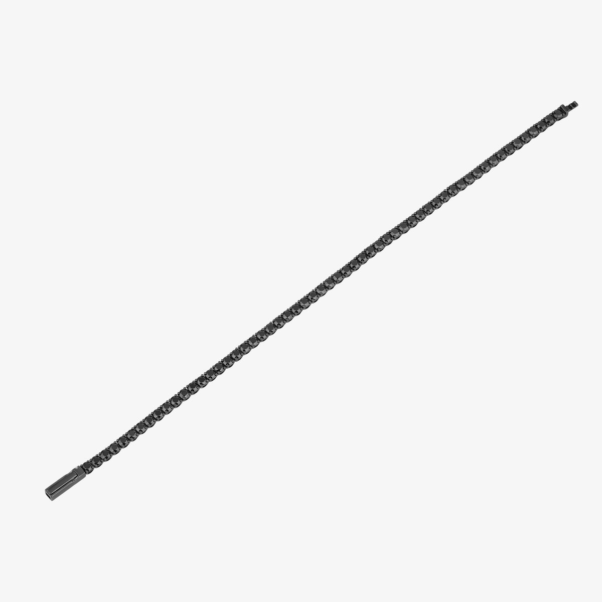 Men's Black Diamond Round Cut Tennis (Rhodium Black )