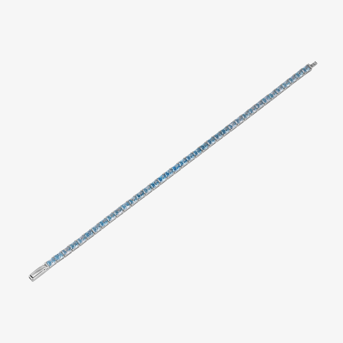 Men's Blue Diamond Radiant Cut Tennis Bracelet (East/West)