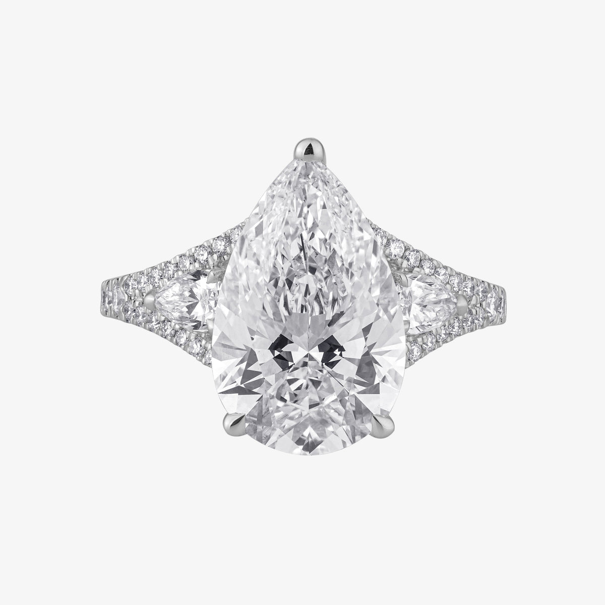 Pear Split Shank Diamond Ring 3