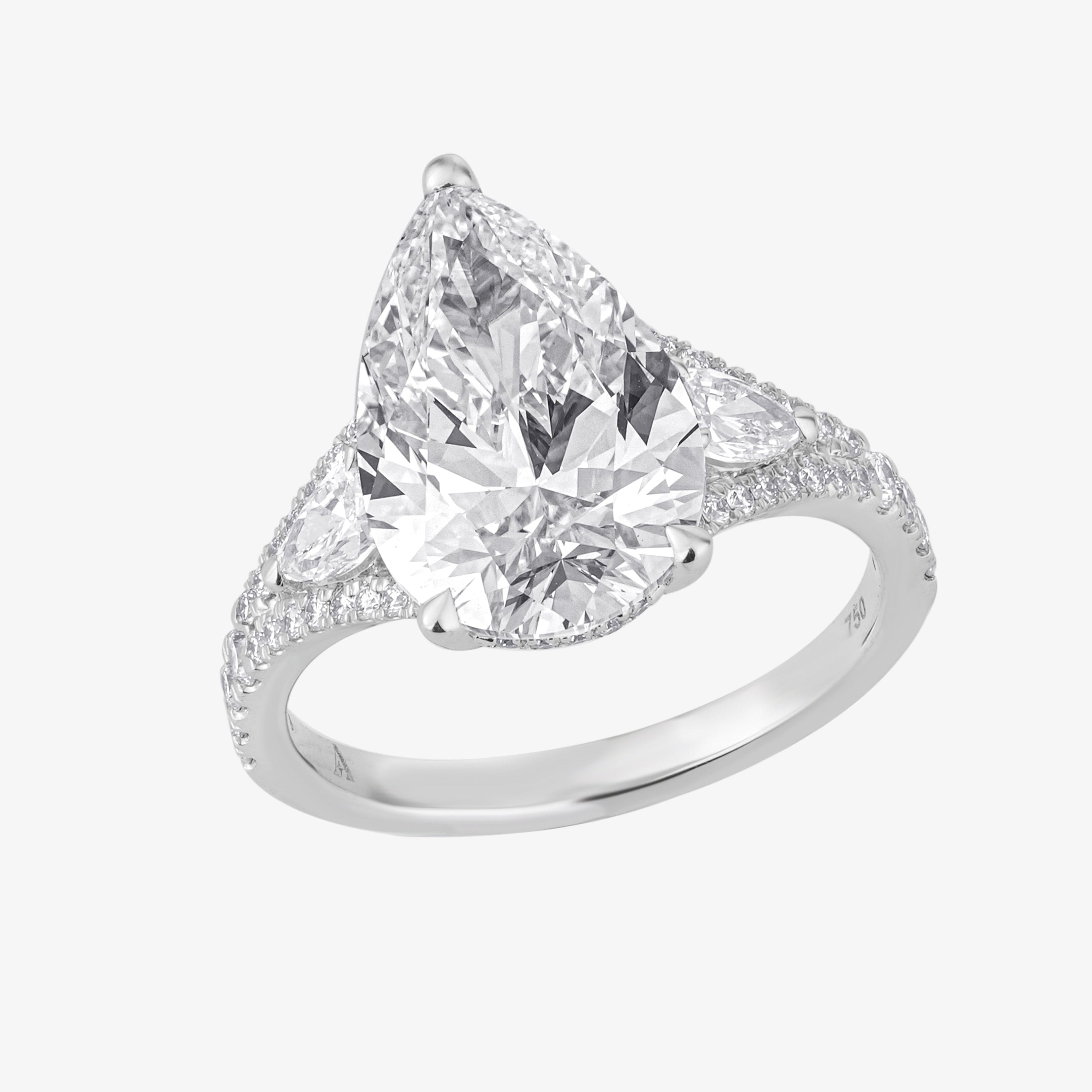 Pear Split Shank Diamond Ring 2
