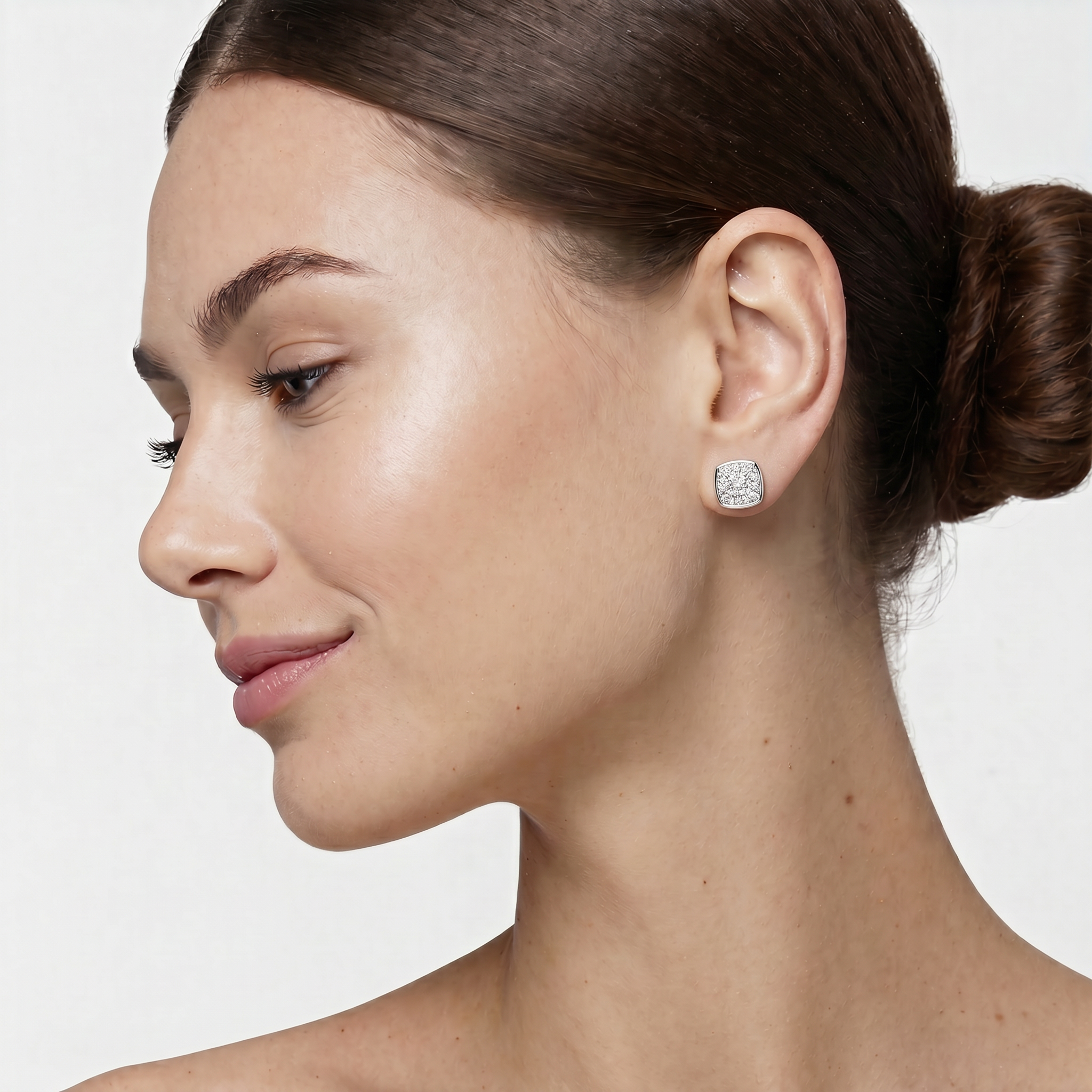 Cushion Cut Bezel Studs