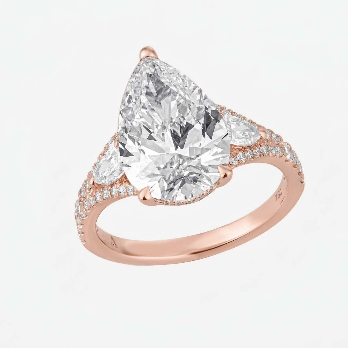 Pear Split Shank Diamond Ring