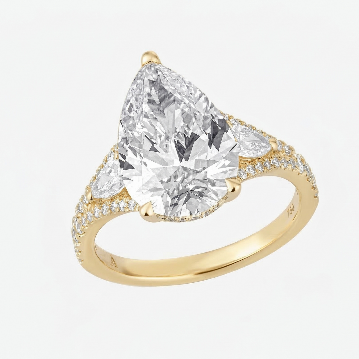 Pear Split Shank Diamond Ring