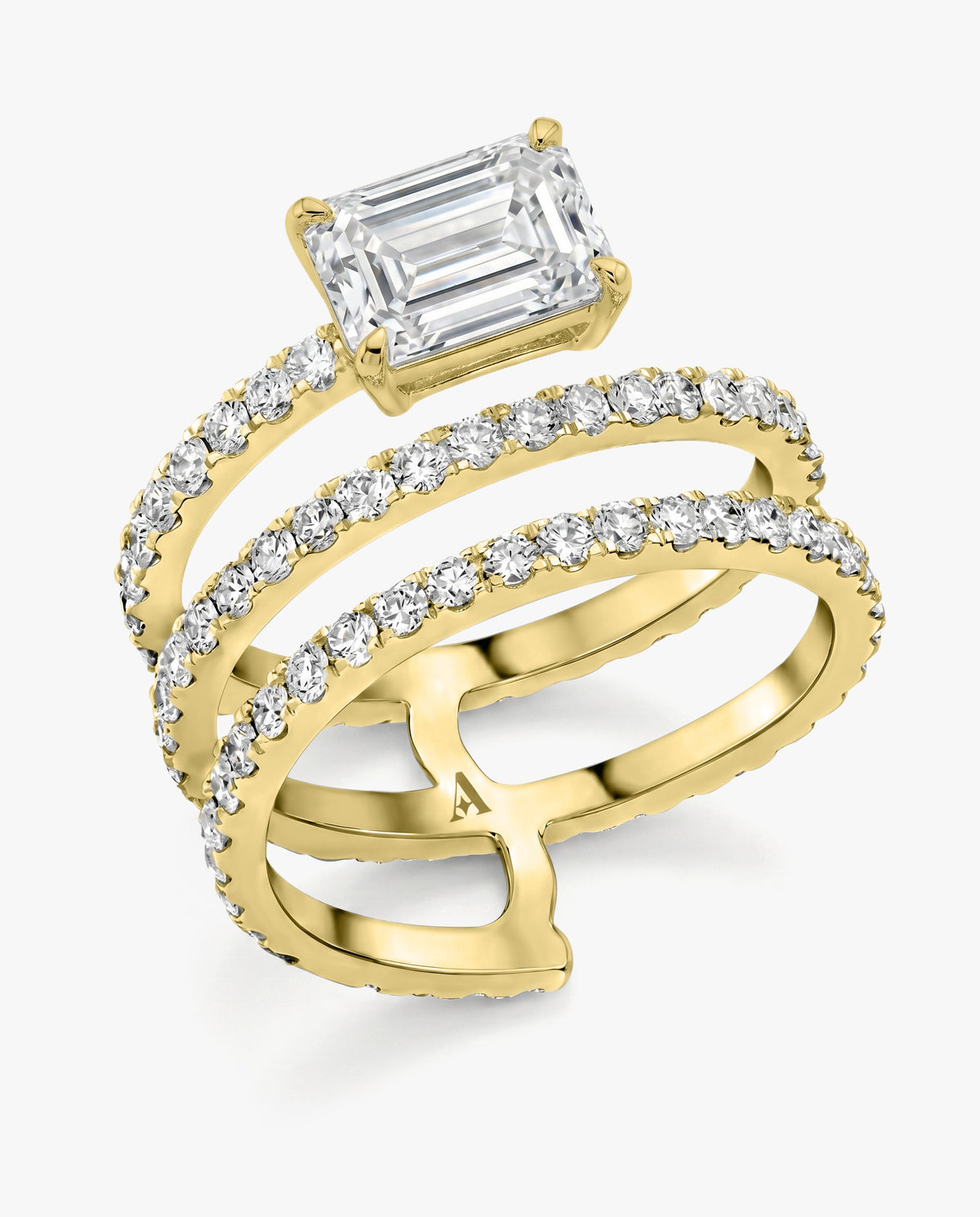 Emerald Cut Multi Row Ring 127