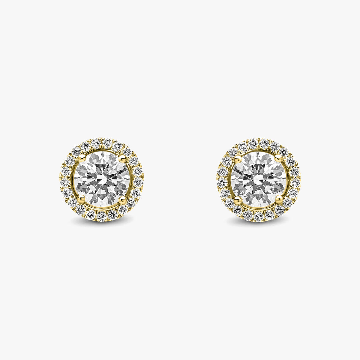 Round Brilliant Cut Halo Studs 109