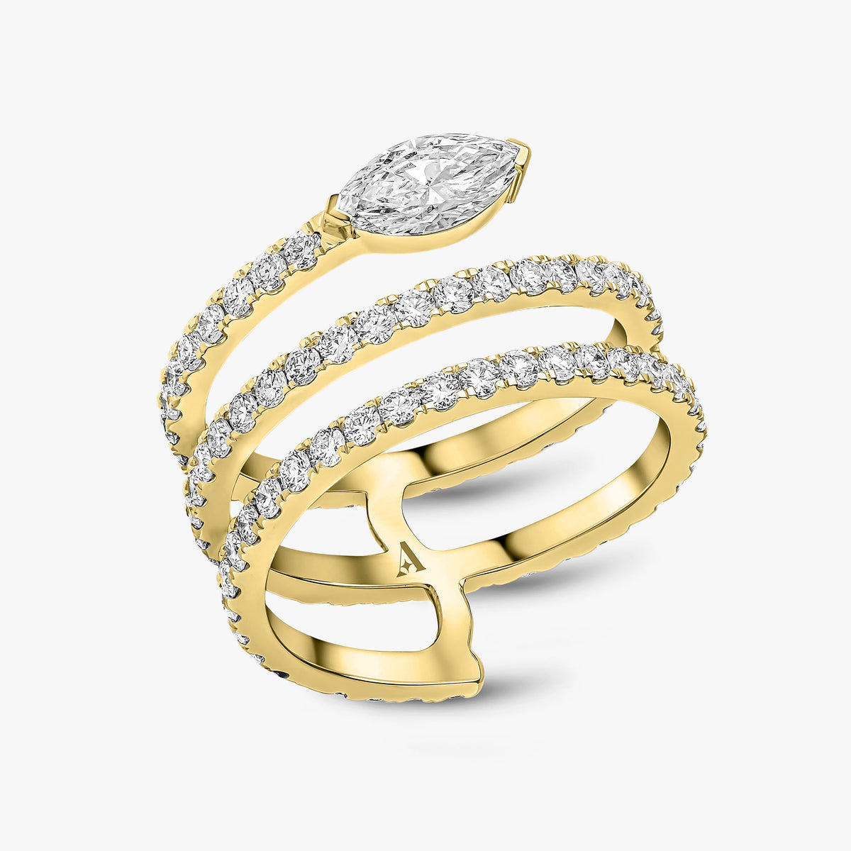 Marquise Cut Multi Row Ring 3