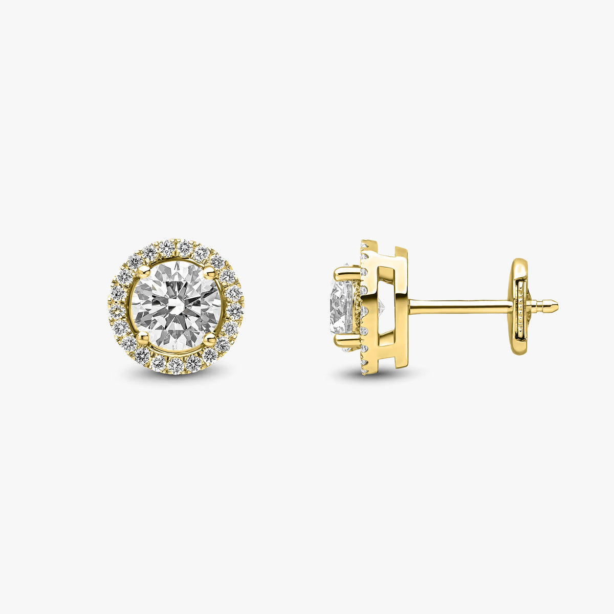 Round Brilliant Cut Halo Studs 108