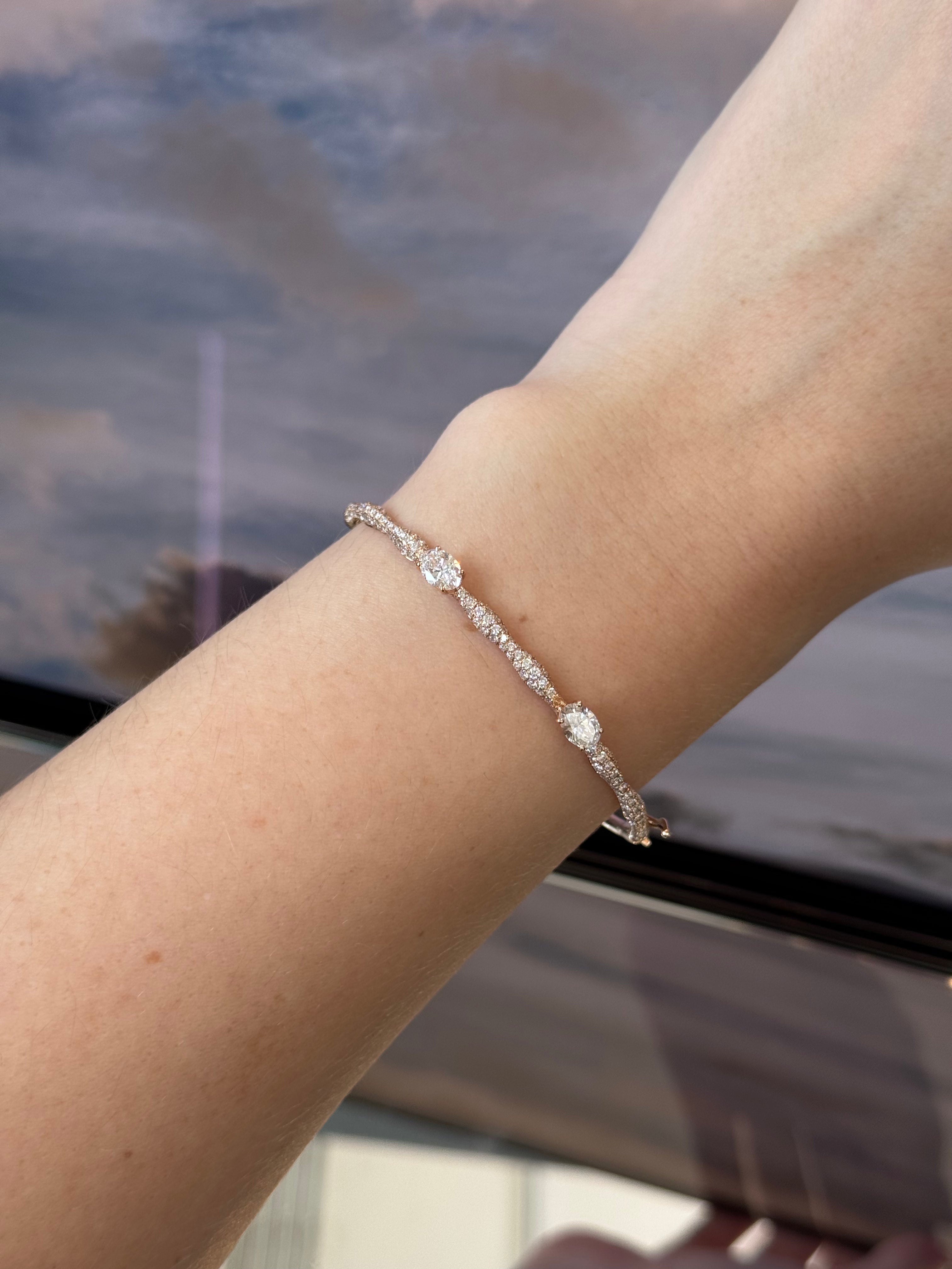 Roma Double Diamond Bangle