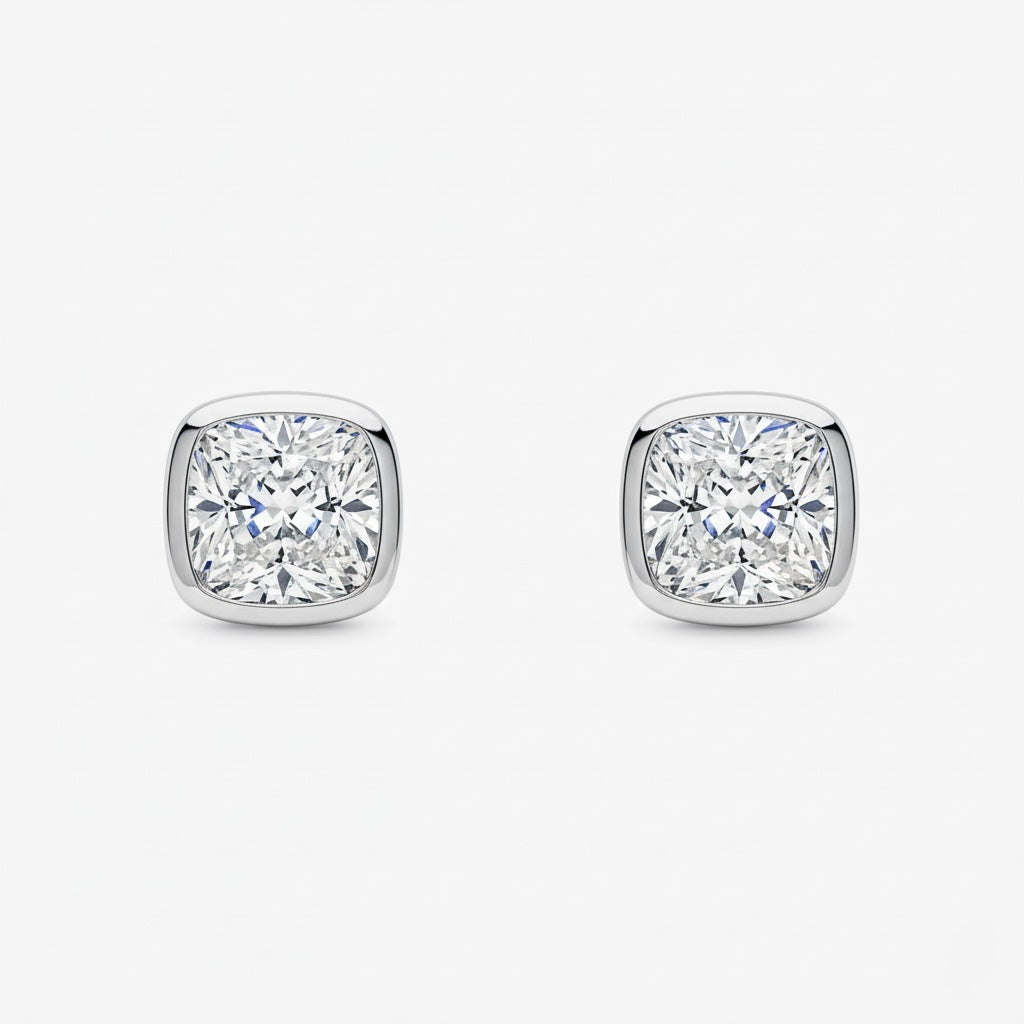 Cushion Cut Bezel Studs 78