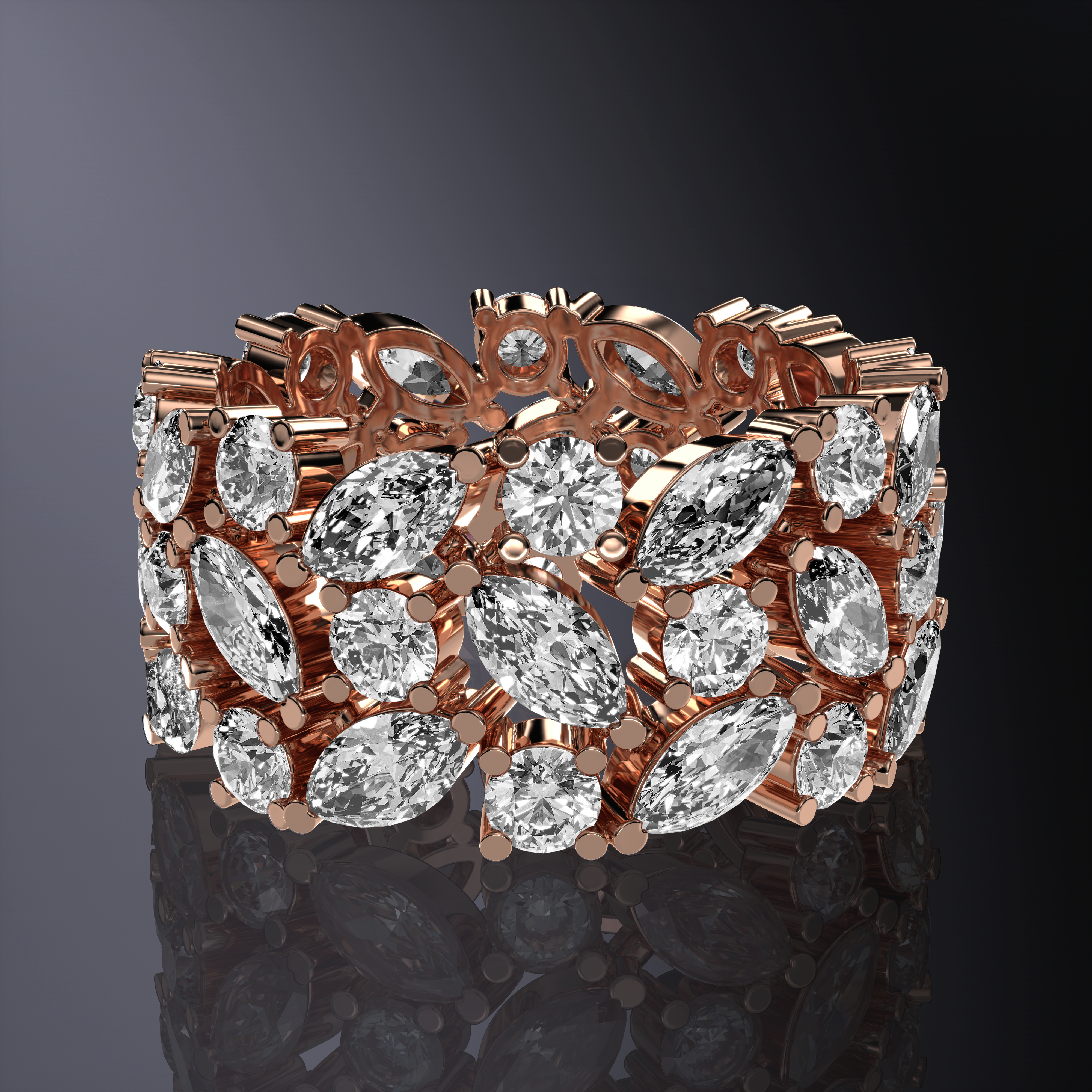 Marquise & Round Brilliant Cut Eternity Ring