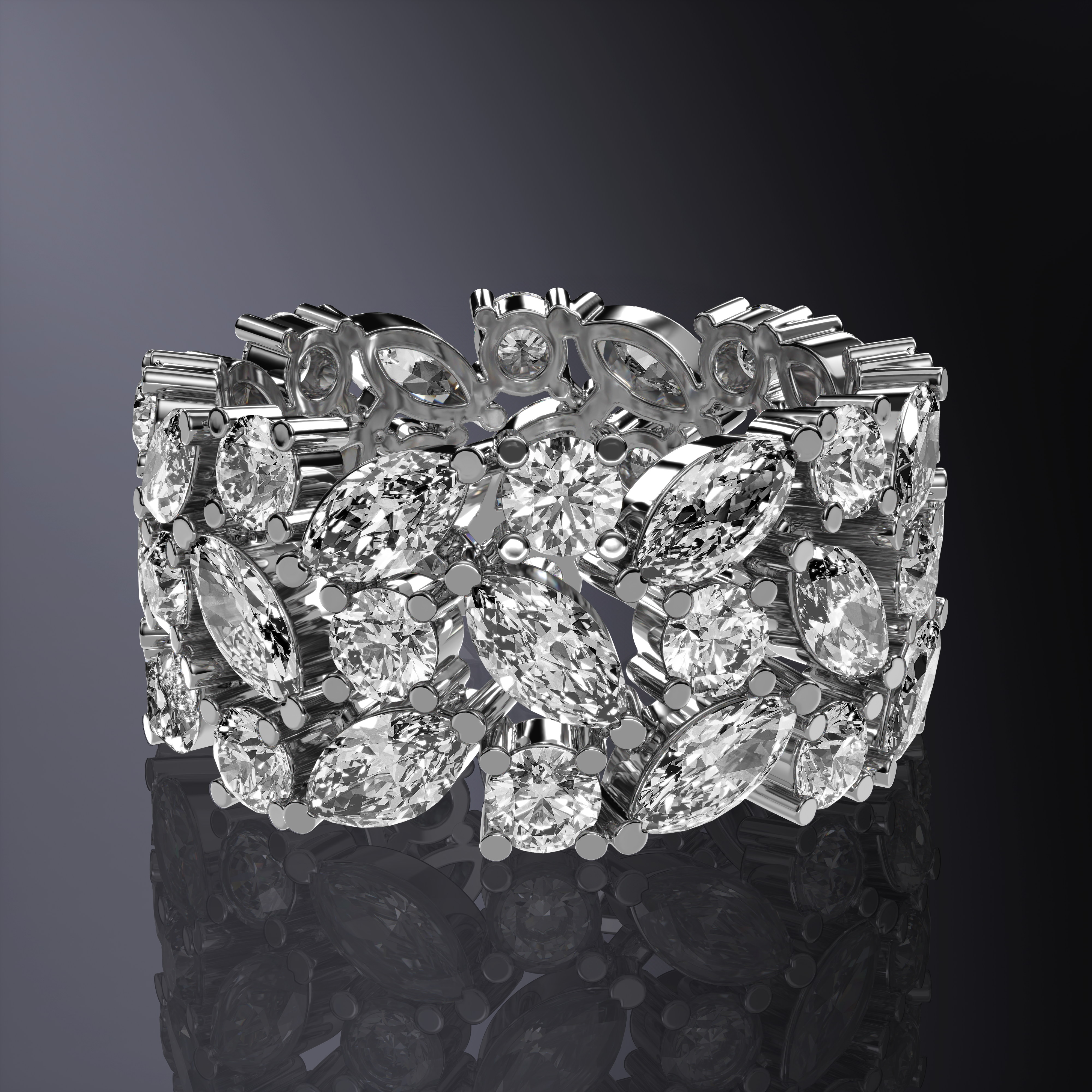 Marquise & Round Brilliant Cut Eternity Ring