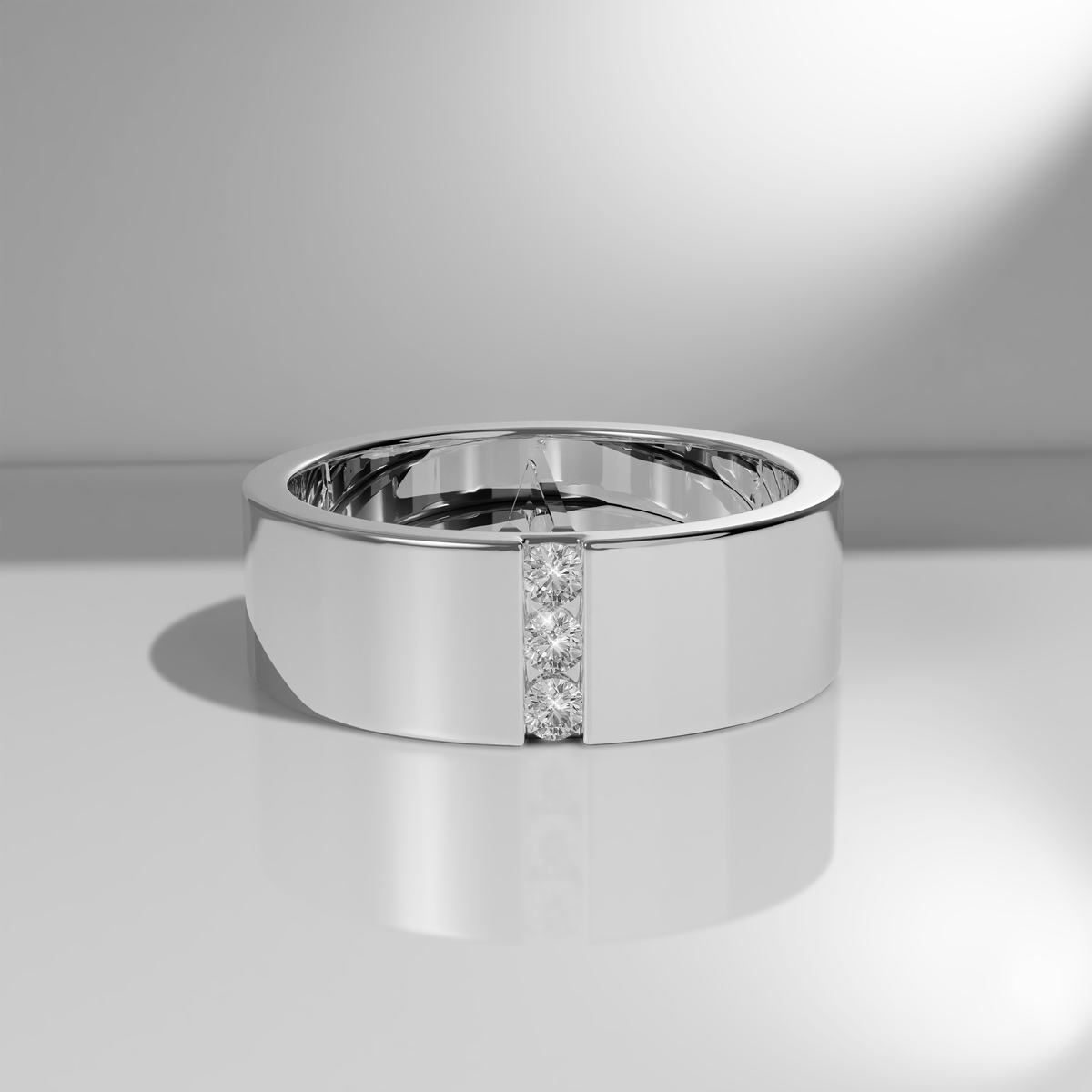 Men's Three Diamond Wedding Band
