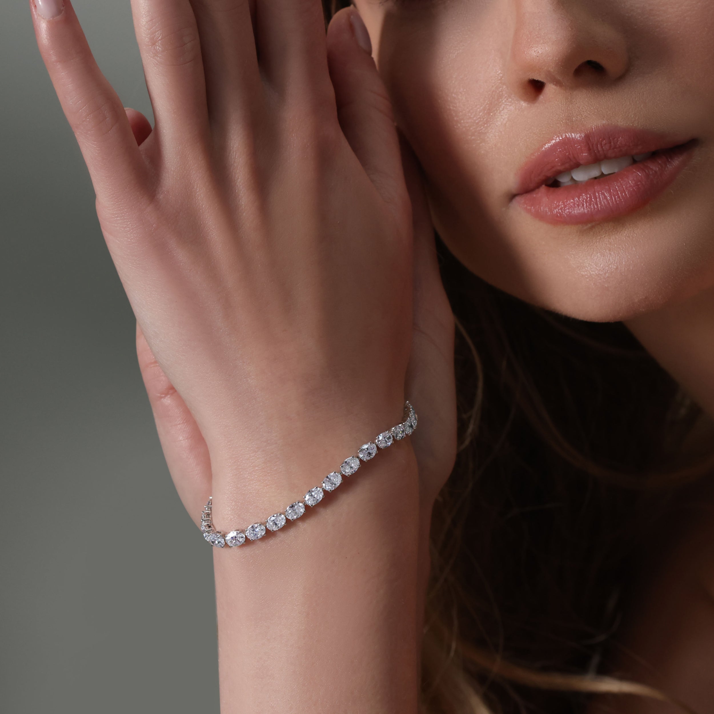 Oval Cut Tennis Bracelet (East/West Setting)