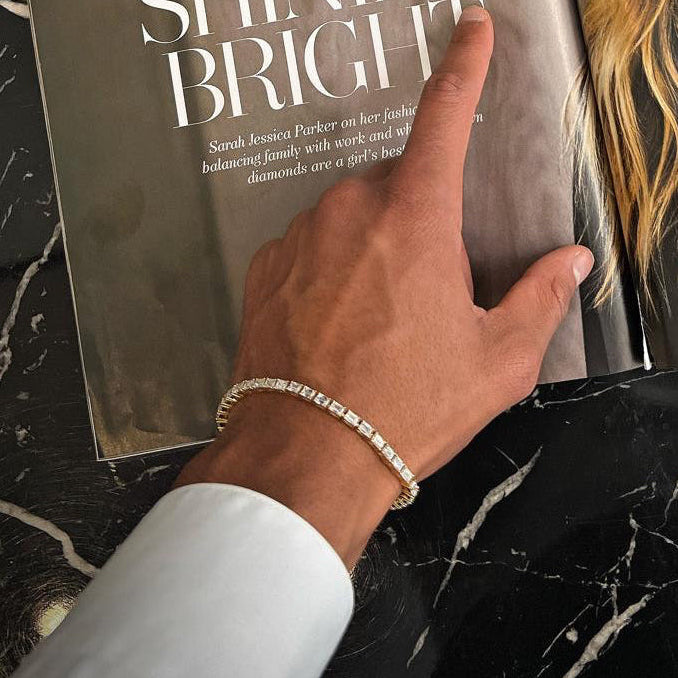 The 48 Great | Men's Emerald Cut Tennis Bracelet
