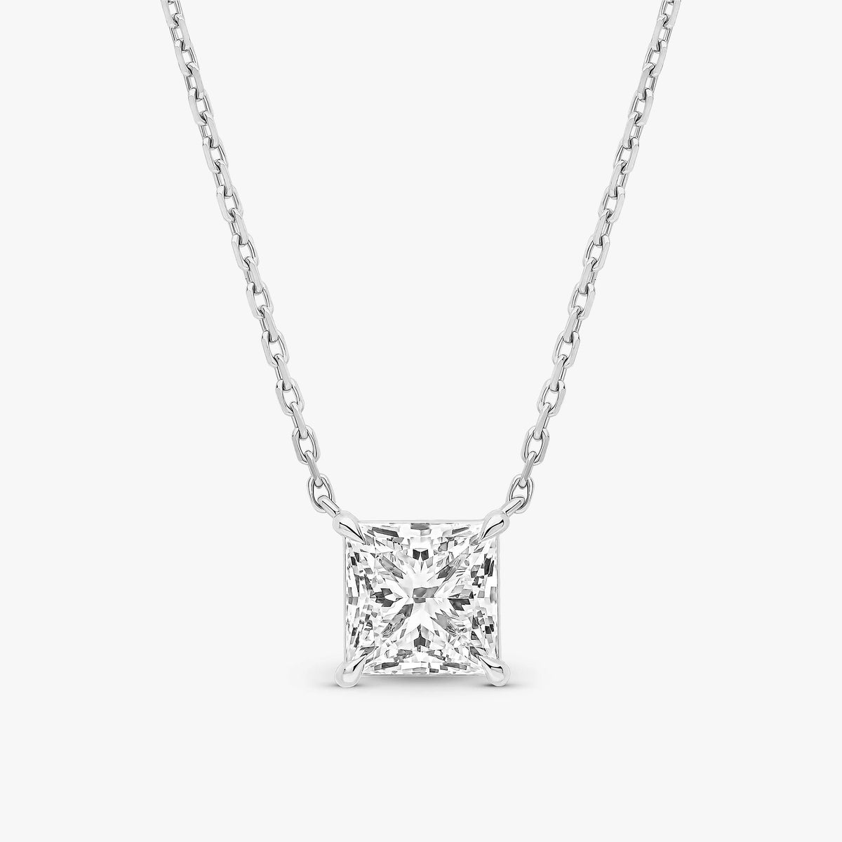 Princess Cut Prong Set Pendant 12